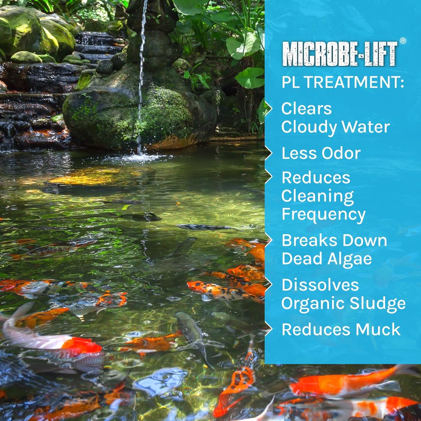 MICROBE-LIFT PL Pond and Outdoor Water Garden Cleaner, Safe for Live K