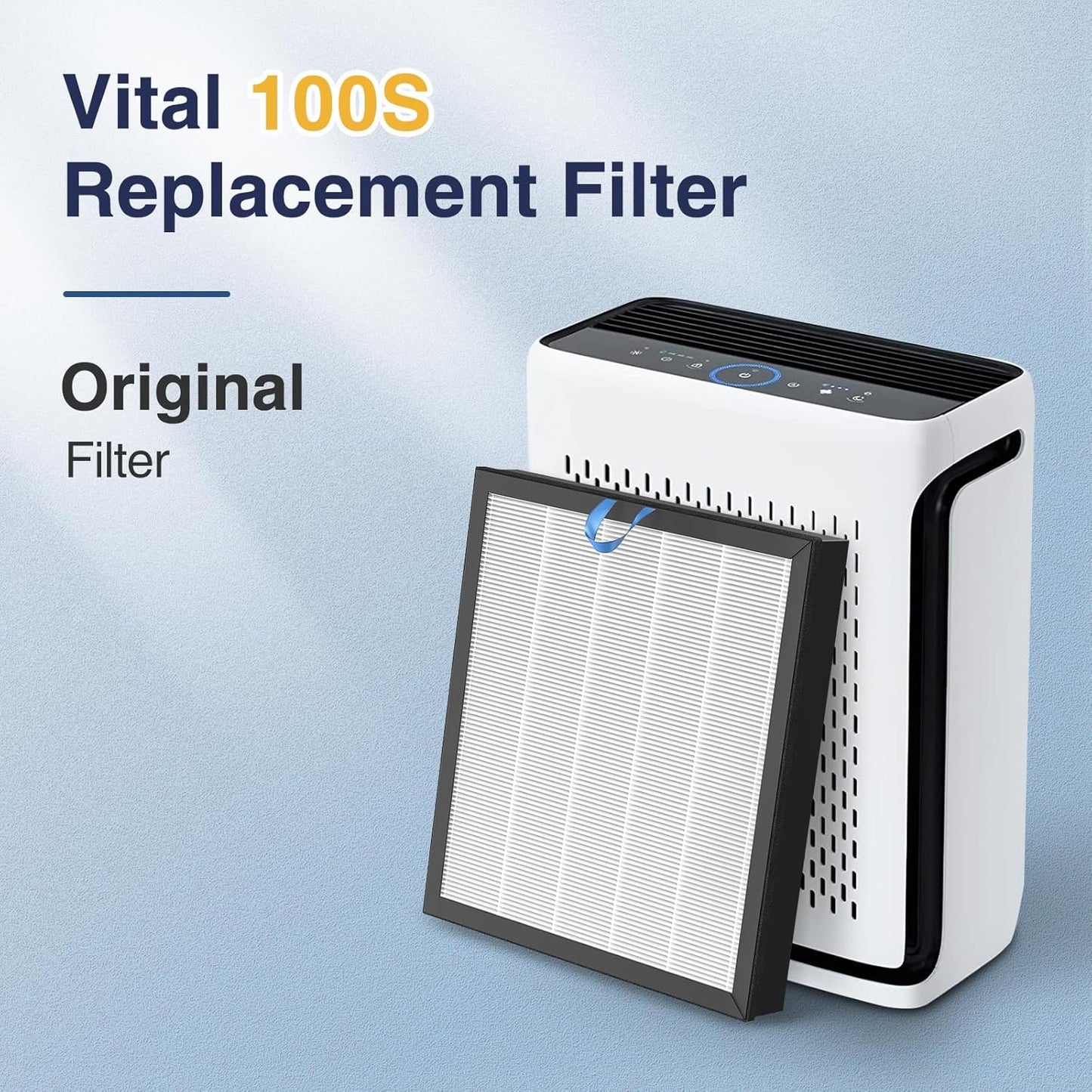 2 Pack Vital 100S-P Replacement Filter Compatible with LEVOIT Vital 100S and 100S-P Air Purifier, Vital 100S Filter for Home, Vital 100S-RF, LRF-V102-WUS, White