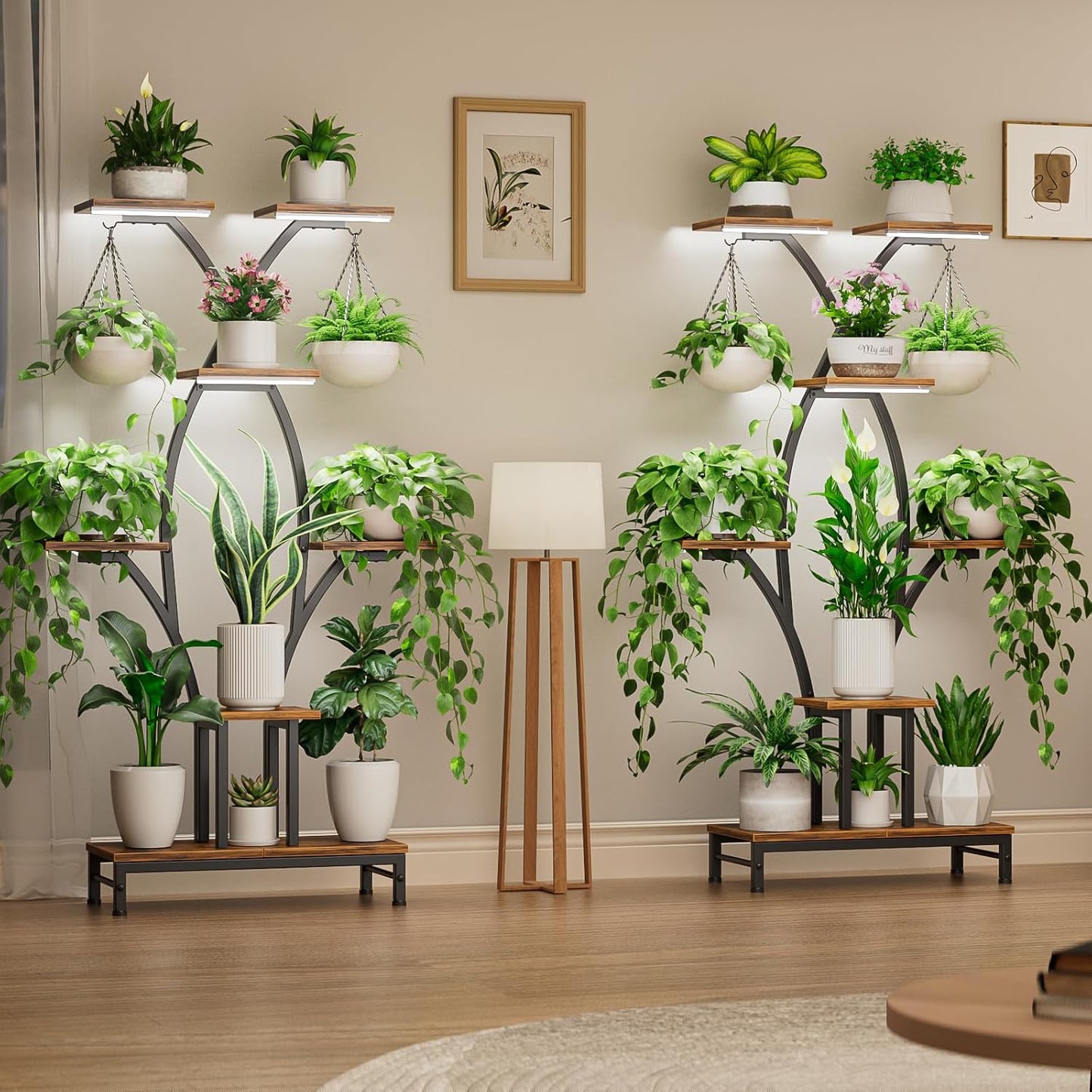 Plant Stand Indoor with Grow Lights - 7 Tiered Metal Corner Shelf for 