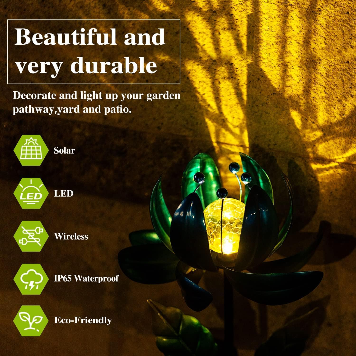 Solar Garden Lights Metal Flower Decor, Colorful Spinning Windmill Lot