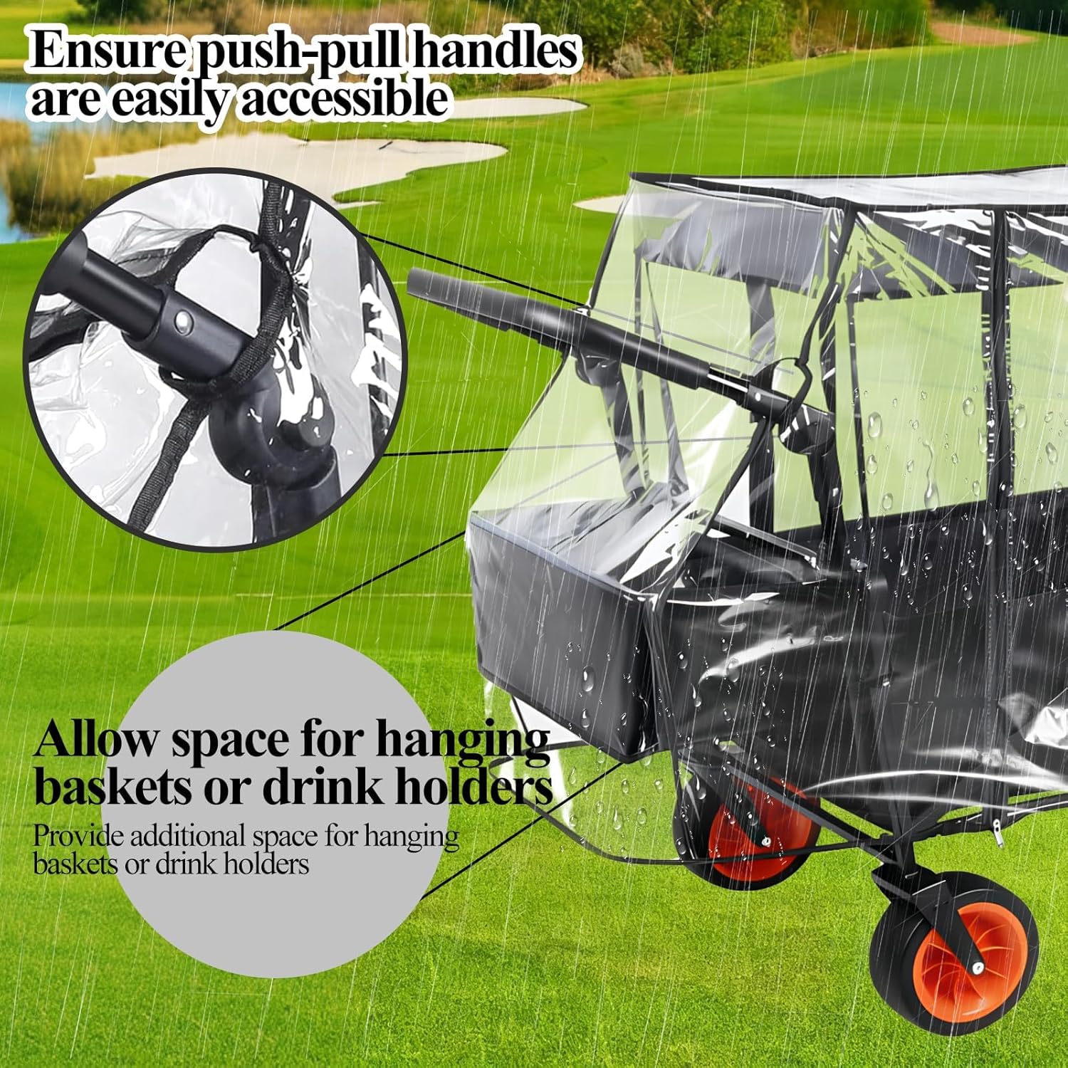 Wagon Rain Cover,Waterproof Sun Collapsible Cart Canopy Shade Wagons A