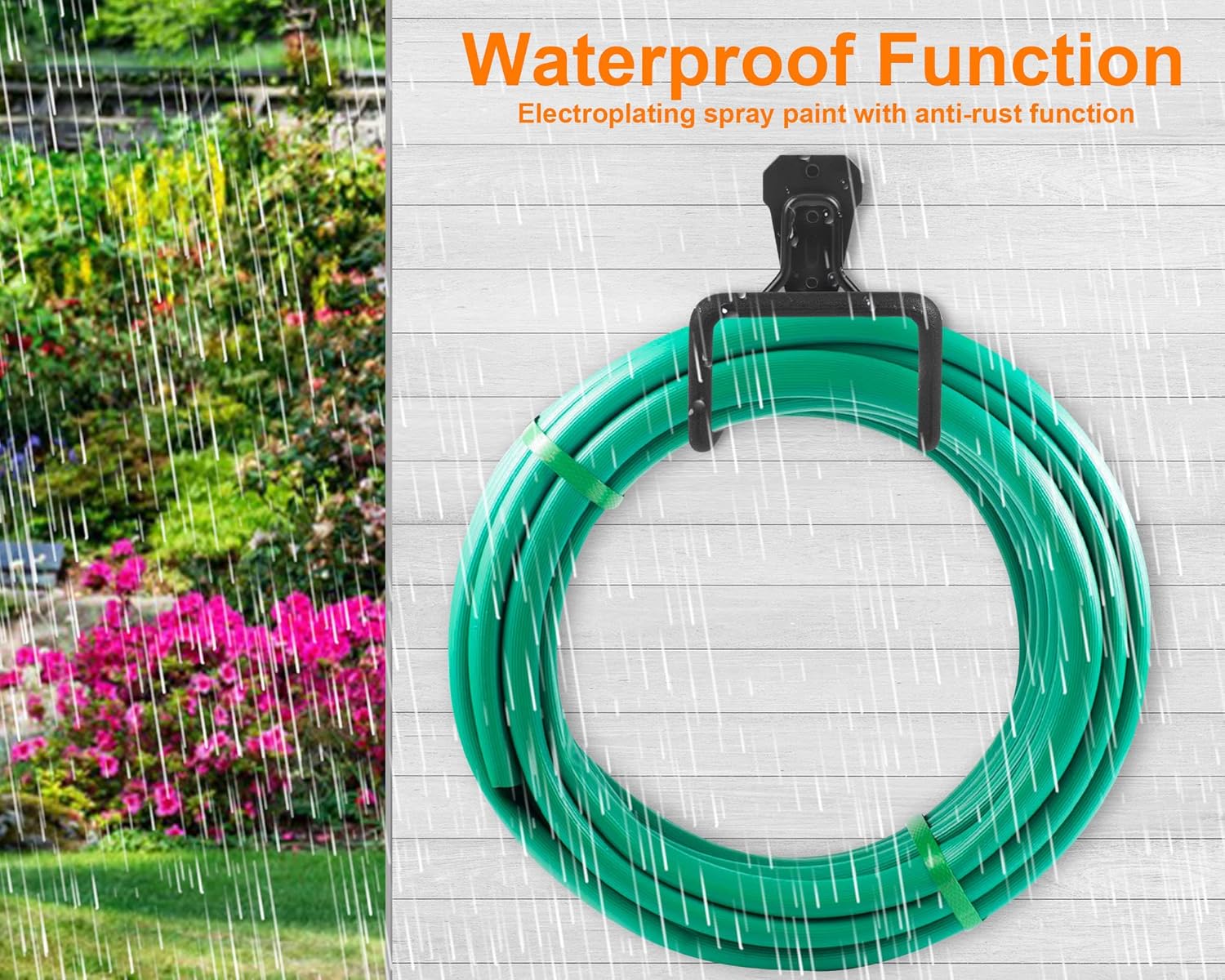 Metal Garden Hose Holder - Heavy Duty Hose Hanger Wall Mounted Water H