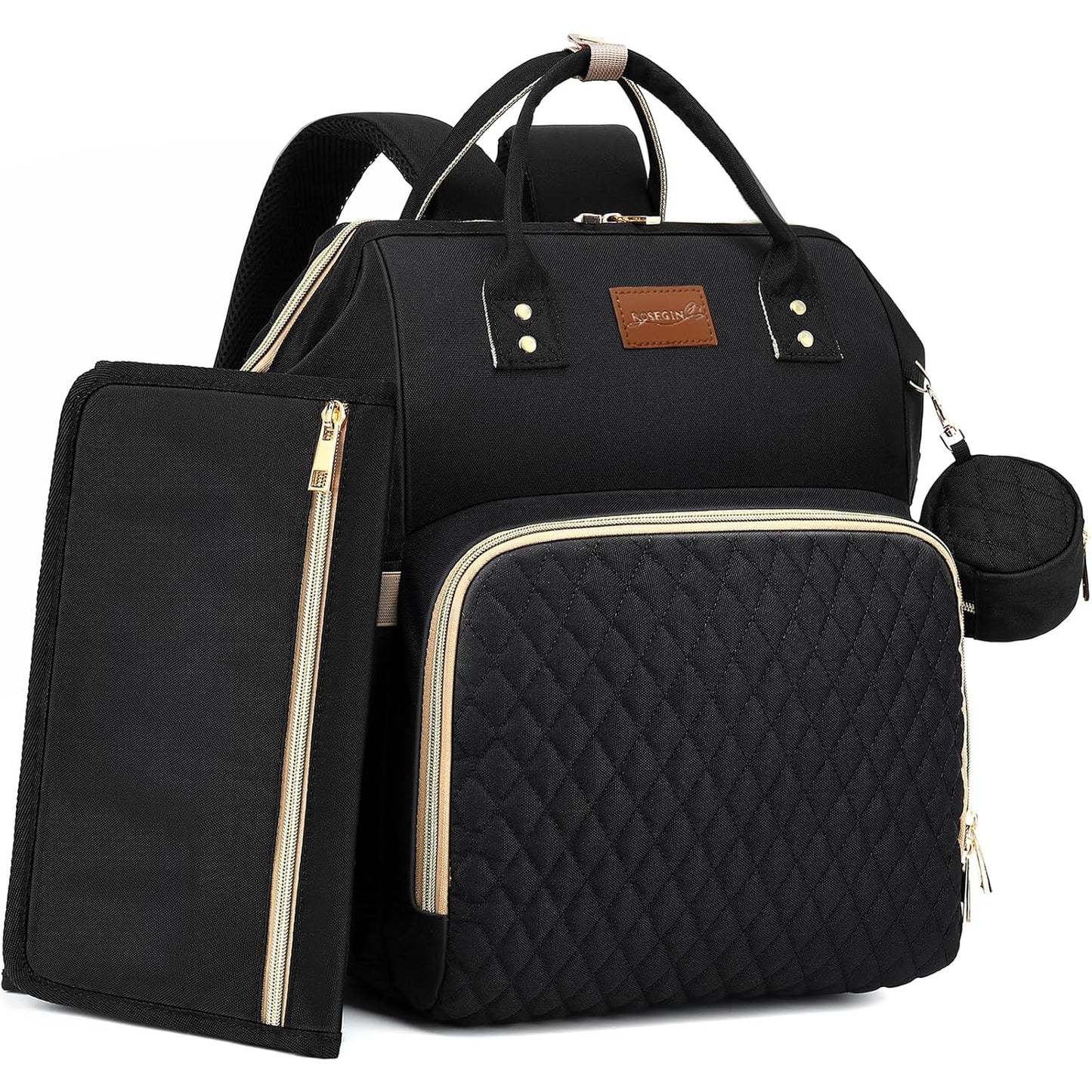 Diaper Bag Backpack with Changing Pad Pacifier Case, Baby Bag for Boy 