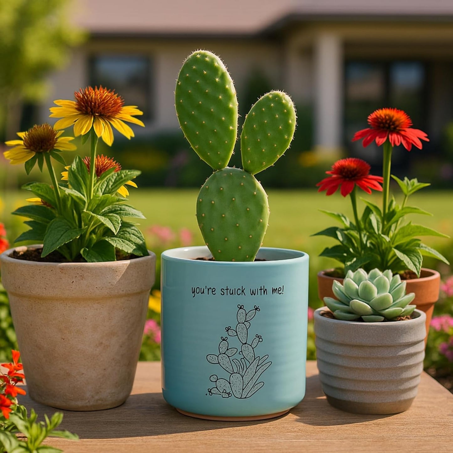 Sanora Cactus 6.5'' Flower Pot, Multi Color