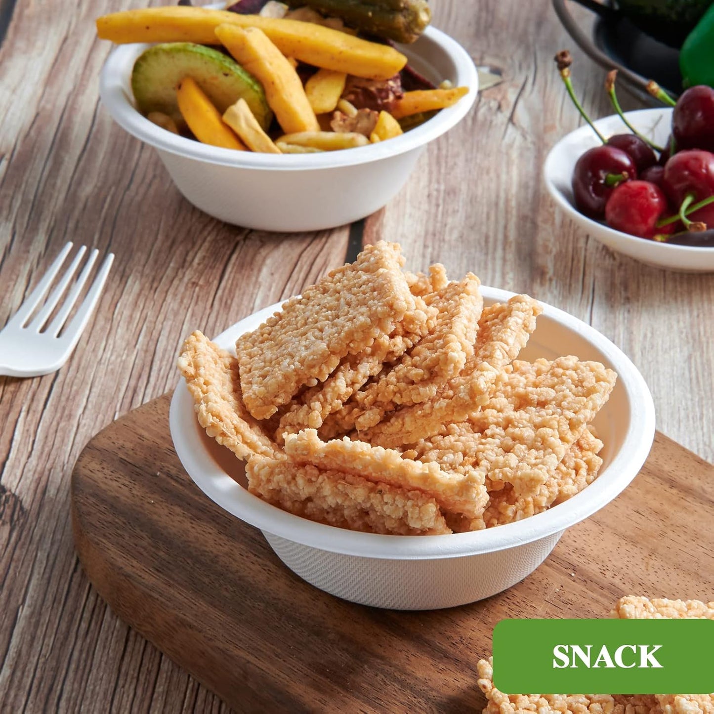 Vplus 200 Pack 12 OZ Paper Bowls, Disposable Compostable Bowls Bulk, E