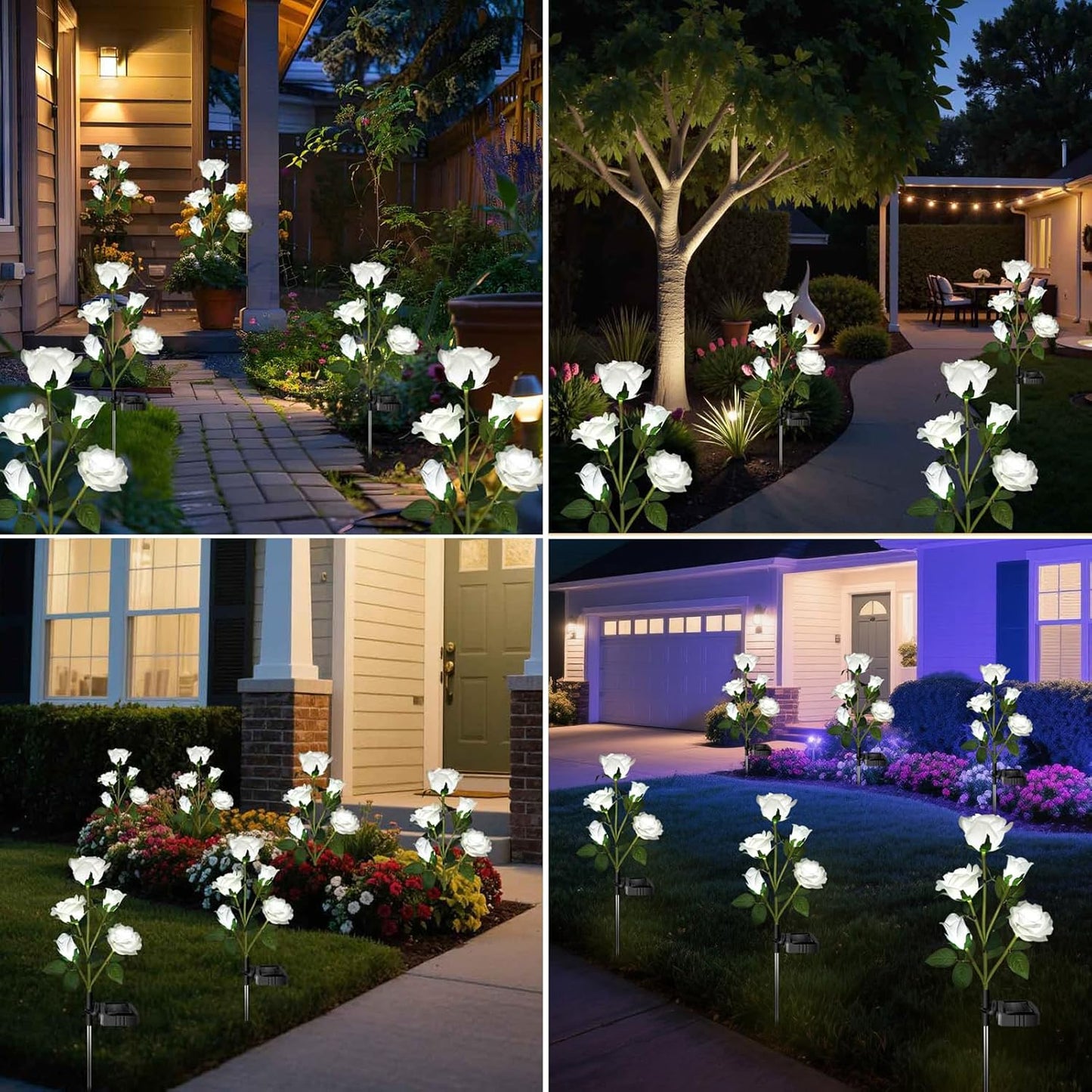 Solar Garden Lights, Solar Outdoor Lights with More Realistic 10 Rose 