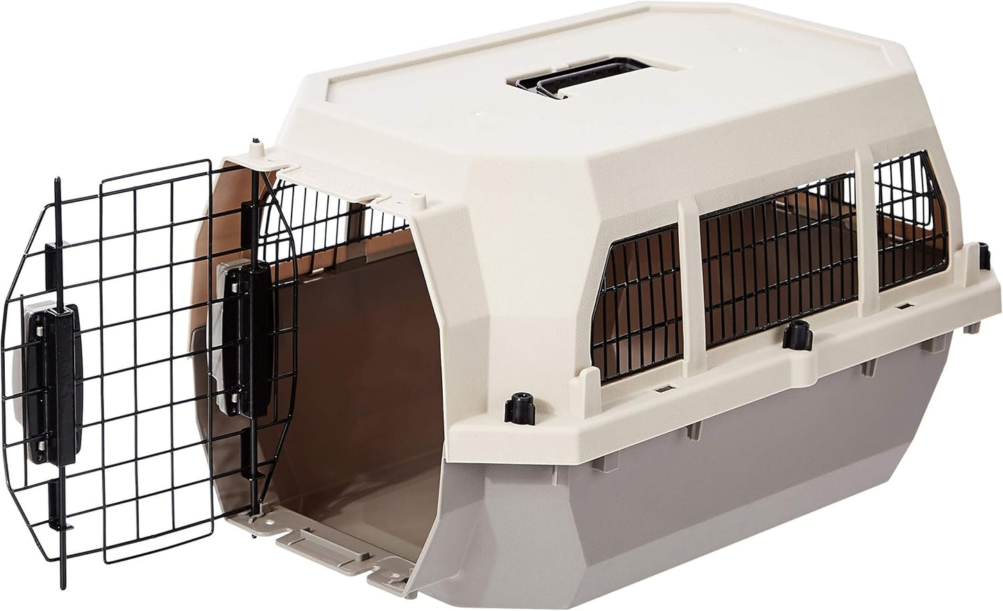 Amazon Basics Hard-Sided Dog and Cat Kennel, Single-Door Travel Pet Ca