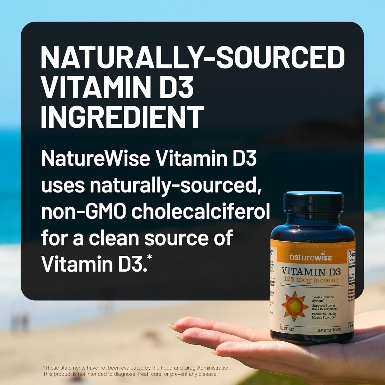 NatureWise Vitamin D3 5000iu (125 mcg) 1 Year Supply for Immune Suppor