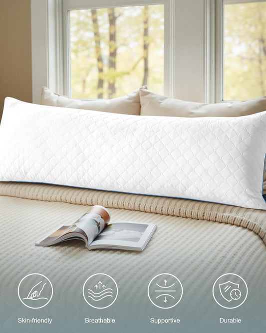 YZ HOME Long Body Pillow for Adults - Firm Body Pillow Insert with Shr