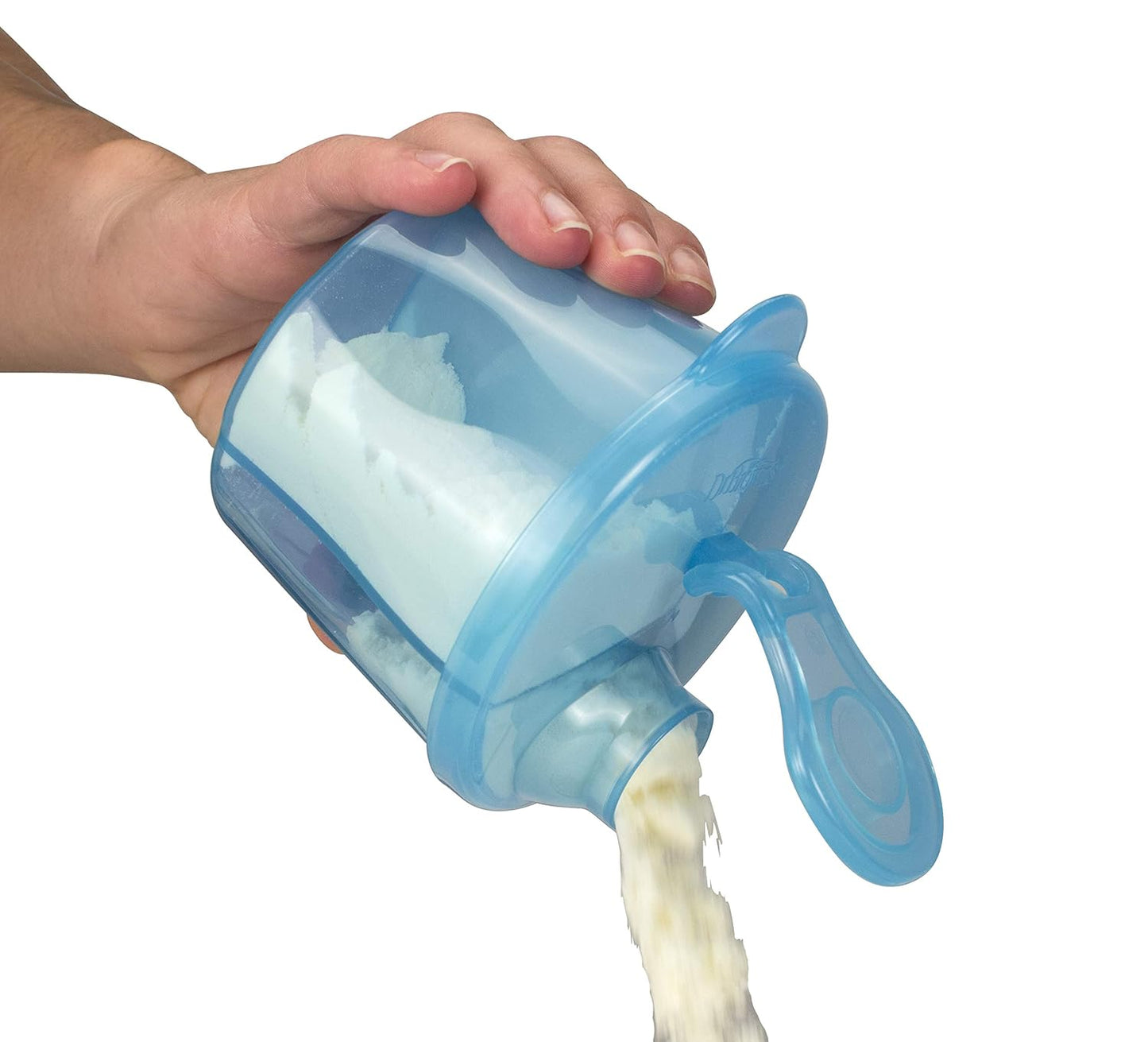 Dr. Brown's Travel Formula Dispenser with Lid, BPA Free - Blue - Holds 27oz | with Snap-On Lid