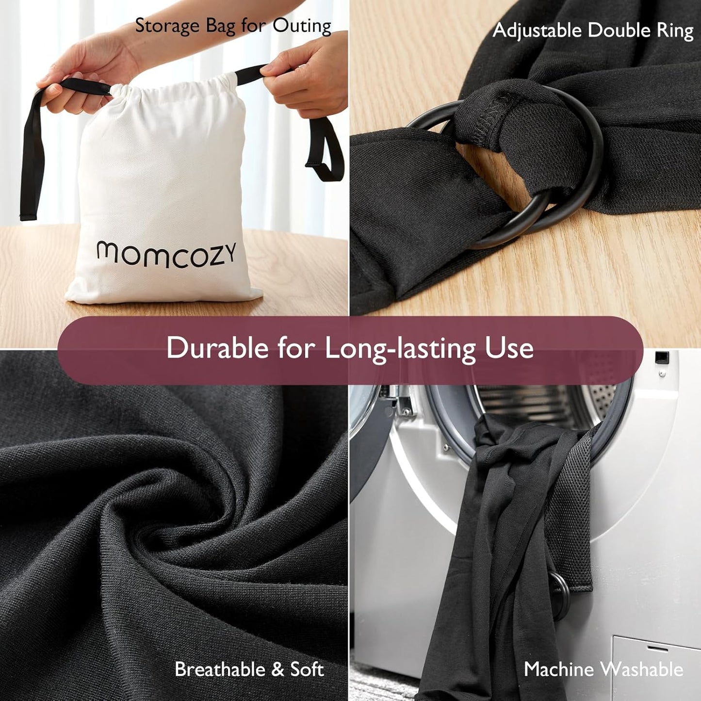 Momcozy Baby Wrap Carrier, Easy to Wear Infant Carrier Slings, Lightwe