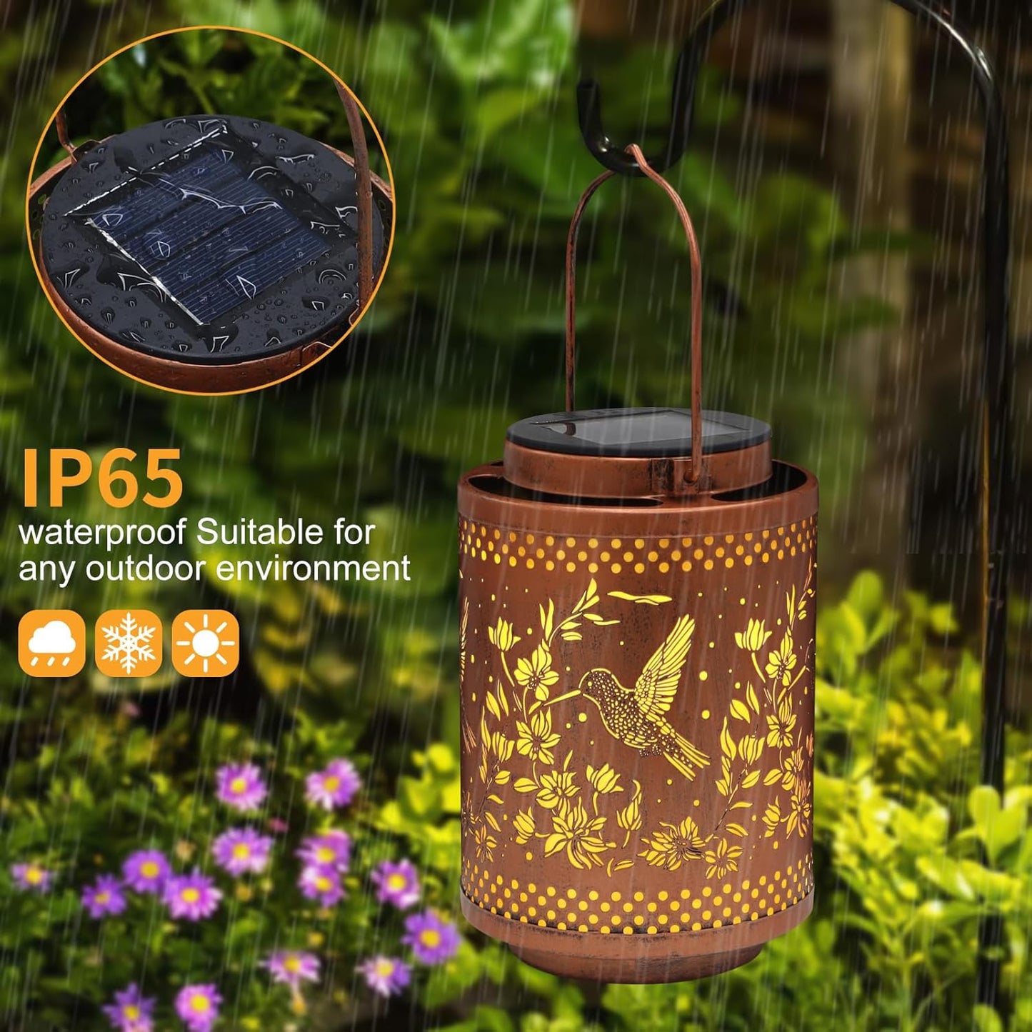 Hummingbird Solar Lanterns Garden Decor Birthday Gifts for Women Mon G