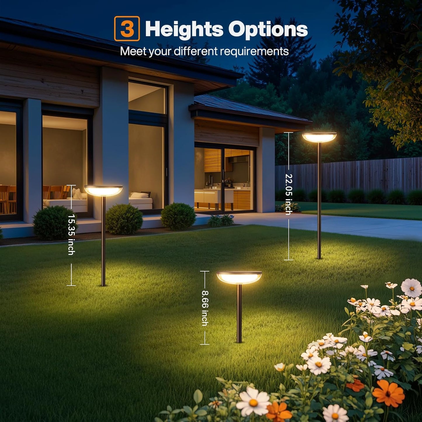 Solar Pathway Lights Outdoor, 6 Pack Tall Solar Garden Lights Outdoor 