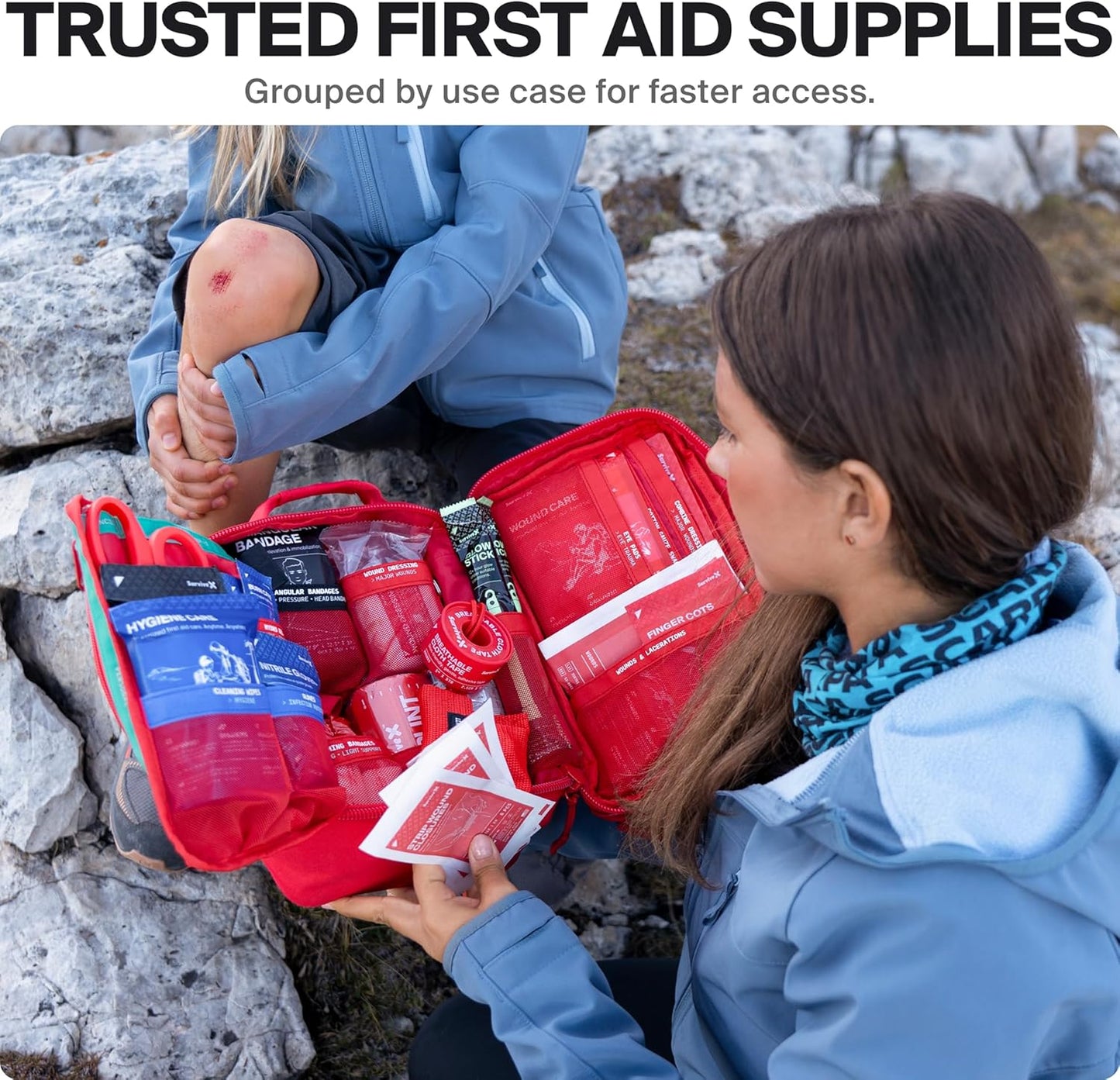 Large First Aid Kit for Car, Travel & Home - Emergency Kit for Hiking,