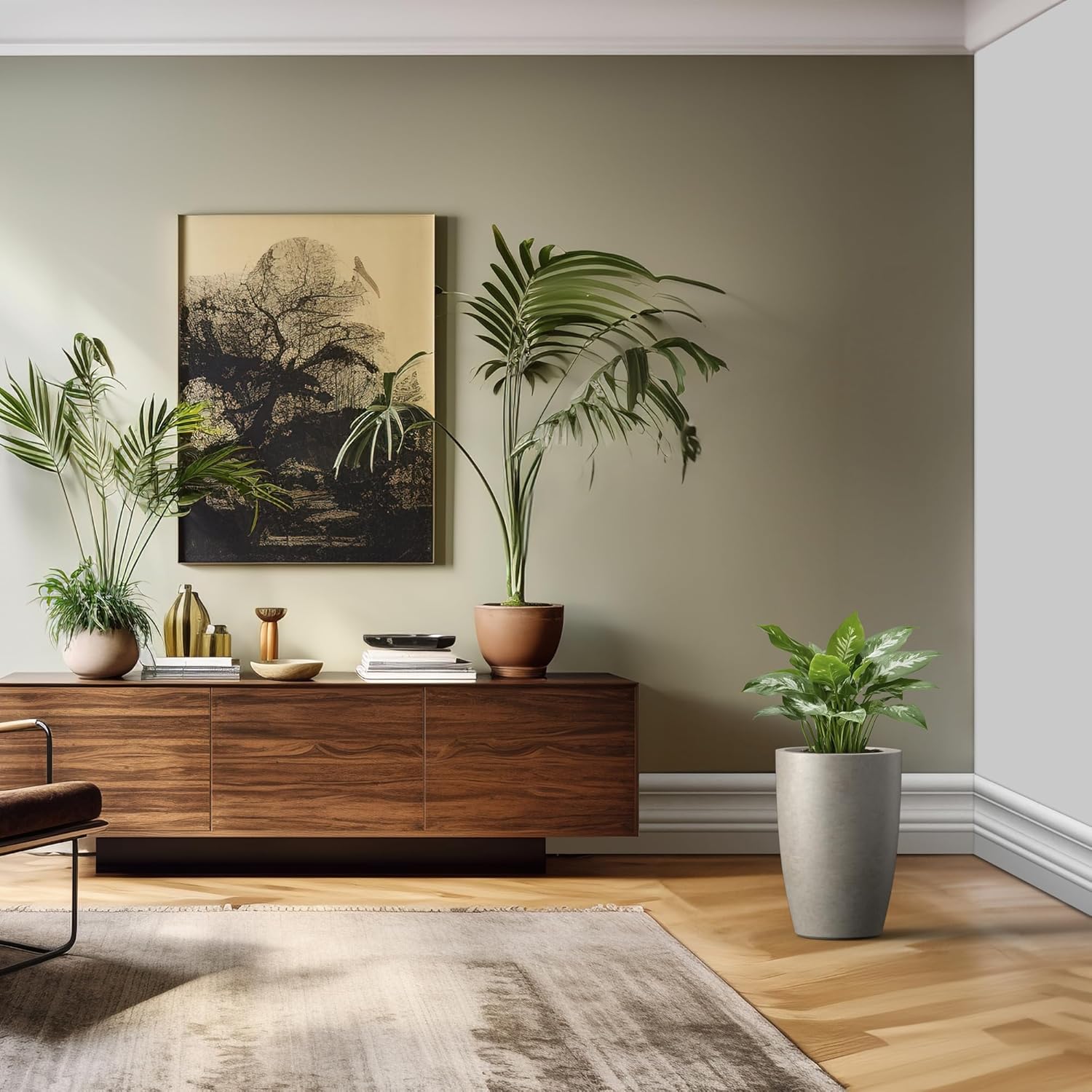 Kante 18.1" H Tall Round Concrete Planter for Outdoor Indoor, Modern D