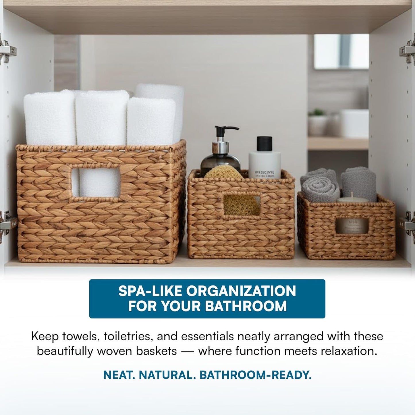 Honey-Can-Do Banana Leaf Storage Baskets –Water Hyacinth Woven Basket,