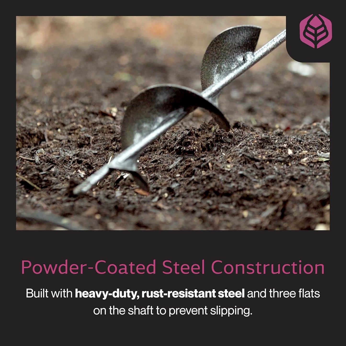 Yard Butler Roto Driller 9” Auger Drill Bit, IRT-1 - Digging Tool for Effortless Bulb Planting - Multi-Use Drill - Heavy-Duty Garden Tool - Power-Coated Steel - Rust-Resistant
