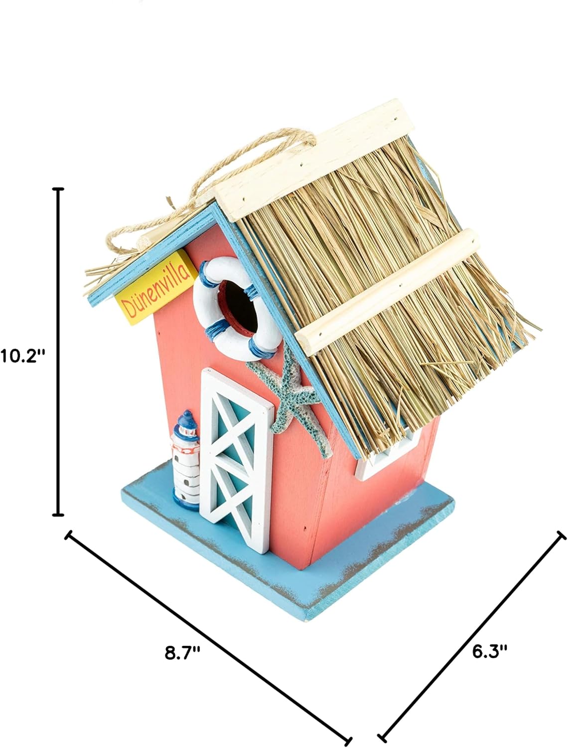 CLEVER GARDEN Hanging Birdhouse, Decorative Outdoor Bird Feeder for Hu