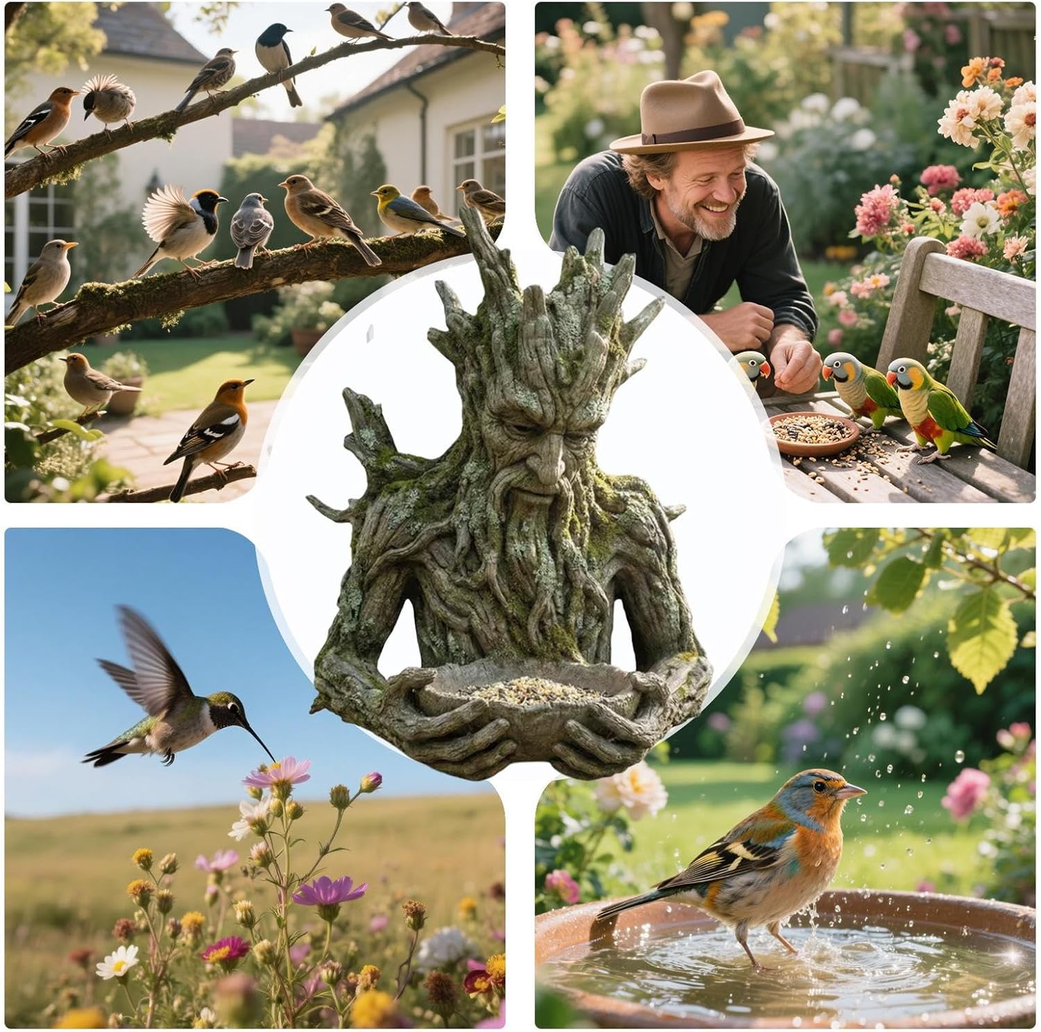 Bird Feeder for Outside | All-Weather Sculpture | Outside Wild Bird Fe