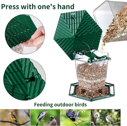 2 Pack Bird Feeders for Outdoors Hanging Bird Feeder Wild Birds Seed, Green BB