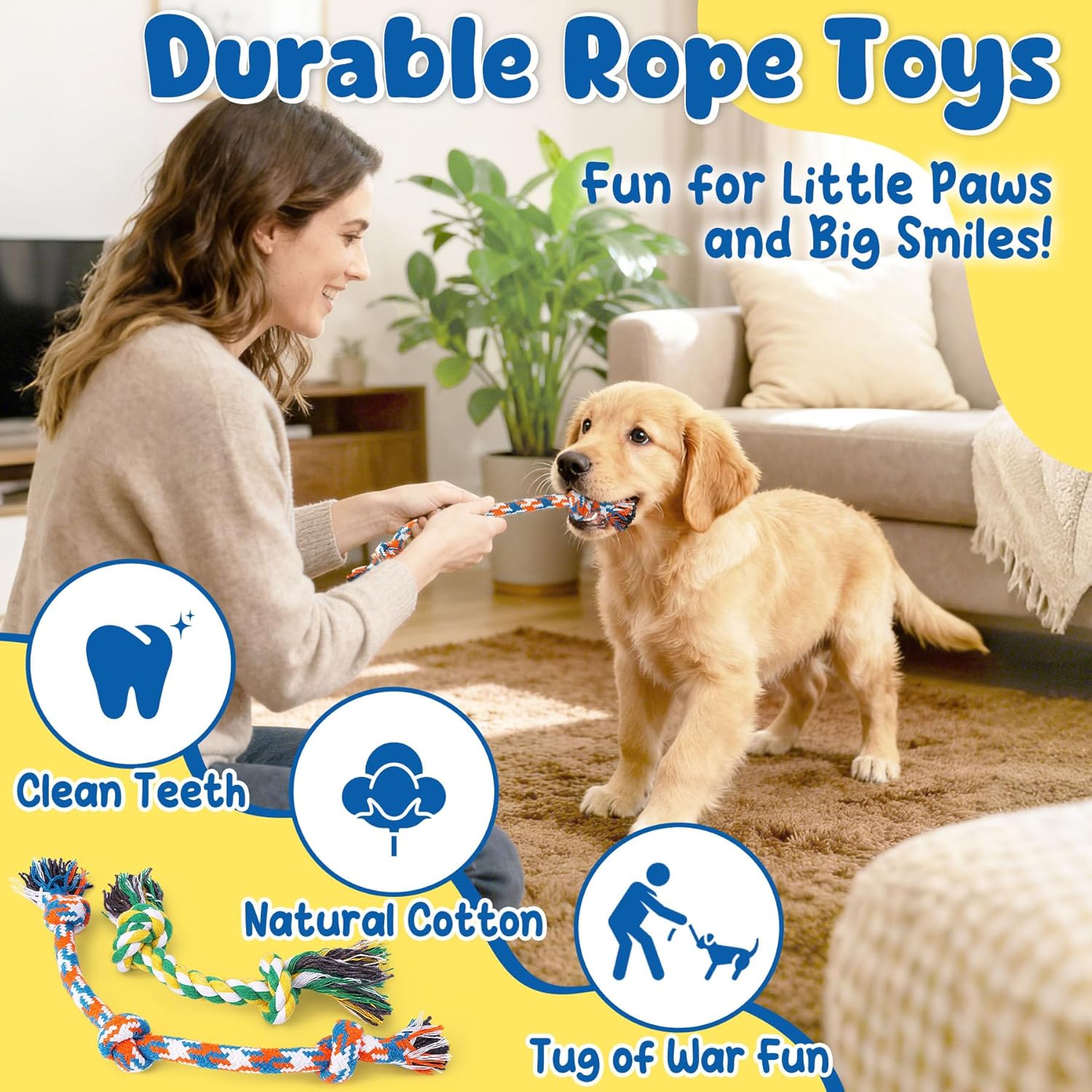 KIPRITII 9-Pack Interactive Puppy Dog Toys for Small Dogs No-Stuffing 