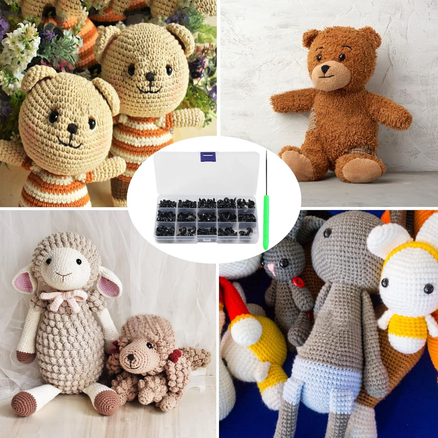 Yexixsr 566PCS Safety Eyes for Amigurumi, Various Sizes Crocheting Saf