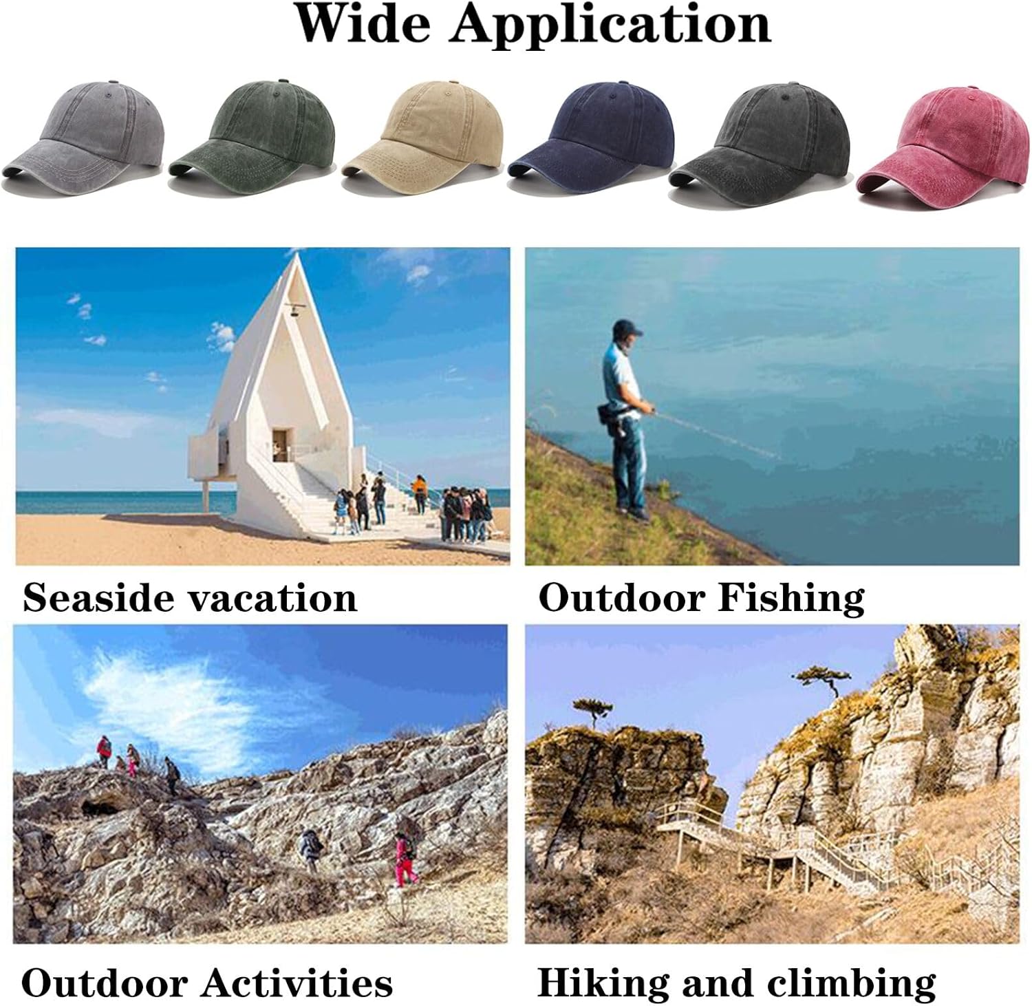 2-6 Packs Vintage Washed Plain Baseball Cap Distressed Dad Golf Hat fo