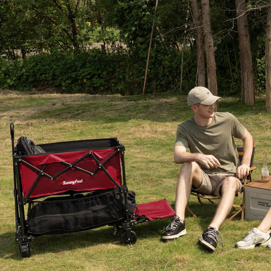 SUNNYFEEL Lightweight 47''L Double Decker Wagon for Sport, 270L Collap