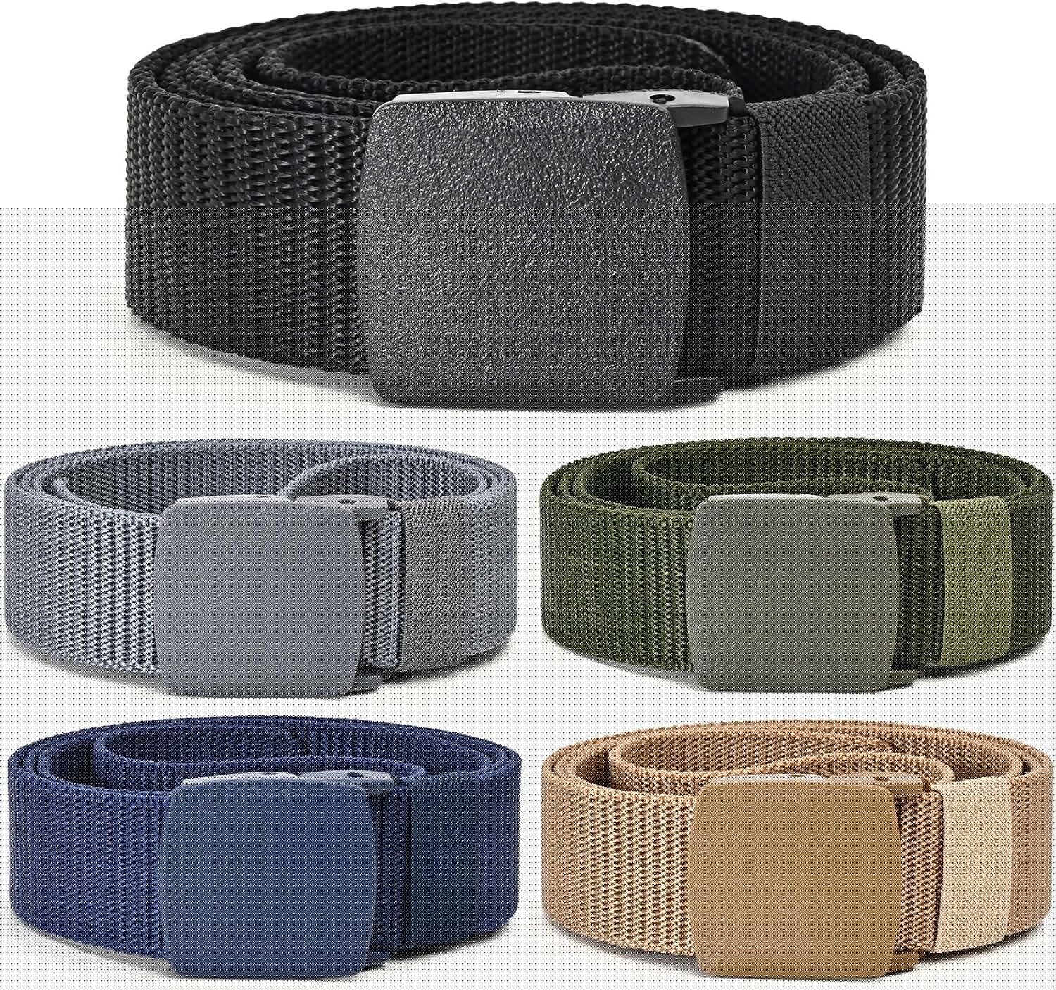 Tactical Men's Nylon Belts,5 Pack Mens Belts Casual，Military Canvas Ou