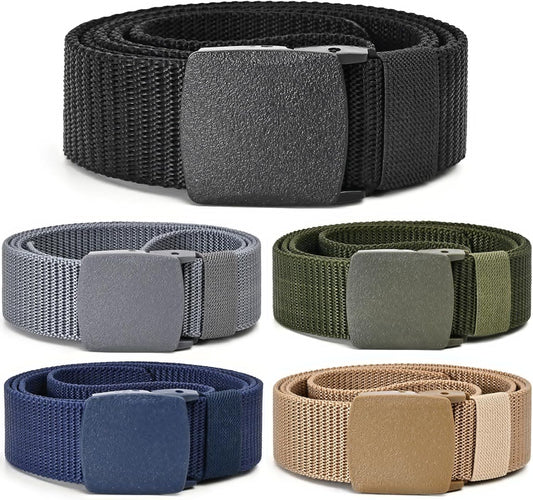 Tactical Men's Nylon Belts,5 Pack Mens Belts Casual，Military Canvas Ou