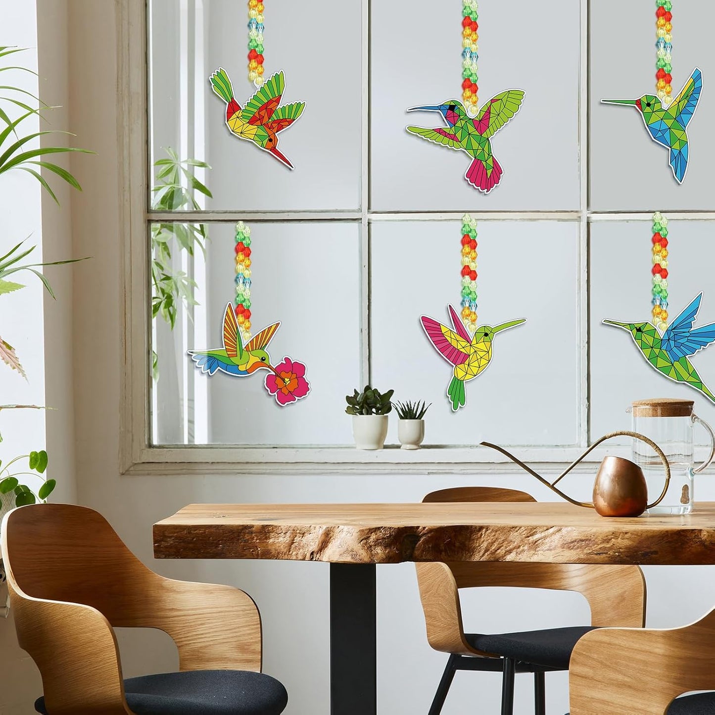 Pasimy 36 Sets Hummingbird Suncatchers Craft Kits Bird Paint Window DIY Hanging Ornaments Decorations Make Your Own Spring Activities Arts Summer Party Favors Gifts for Classroom Home Mother Birthday