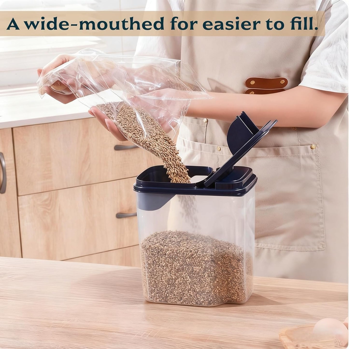 3L/100oz Bird Seed Storage Container,Pet Food Storage Containers with Pour Spout,Cereal Dispenser,Holds up to 3~4Lbs-Easy Grip and Fill Bird Feeders-Ideal for Storing Sunflower Seed
