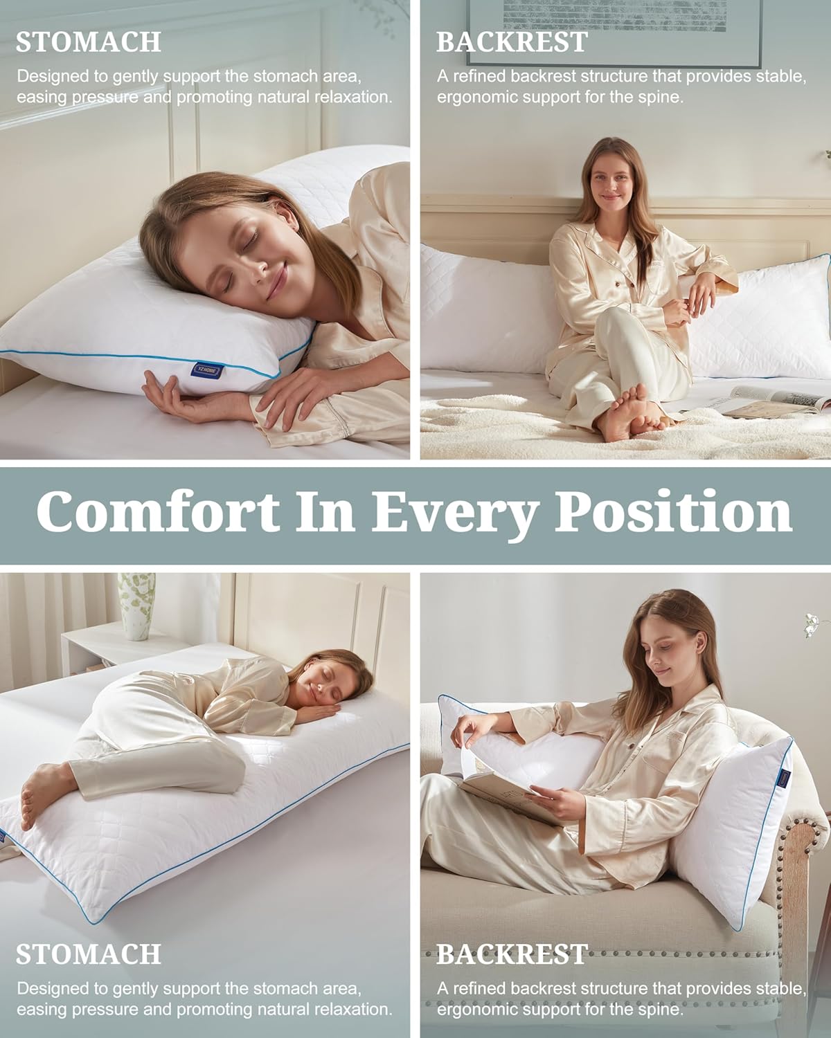 YZ HOME Long Body Pillow for Adults - Firm Body Pillow Insert with Shr
