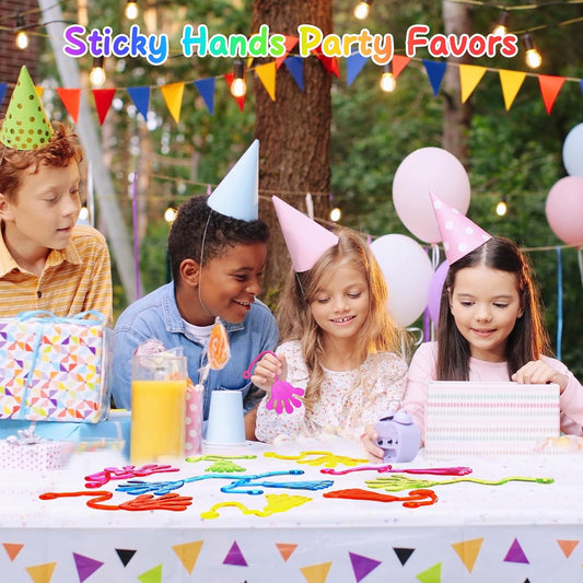 PICcircuit Sticky Hands Bulk 30 PCS Party Favors for Kids 4-8,8-12 Year Stretchy Sticky Hand Feet Goodie Bags Stuffers for Kids Classroom Prizes Easter Basket Stuffers Birthday Trinkets Slap Hand