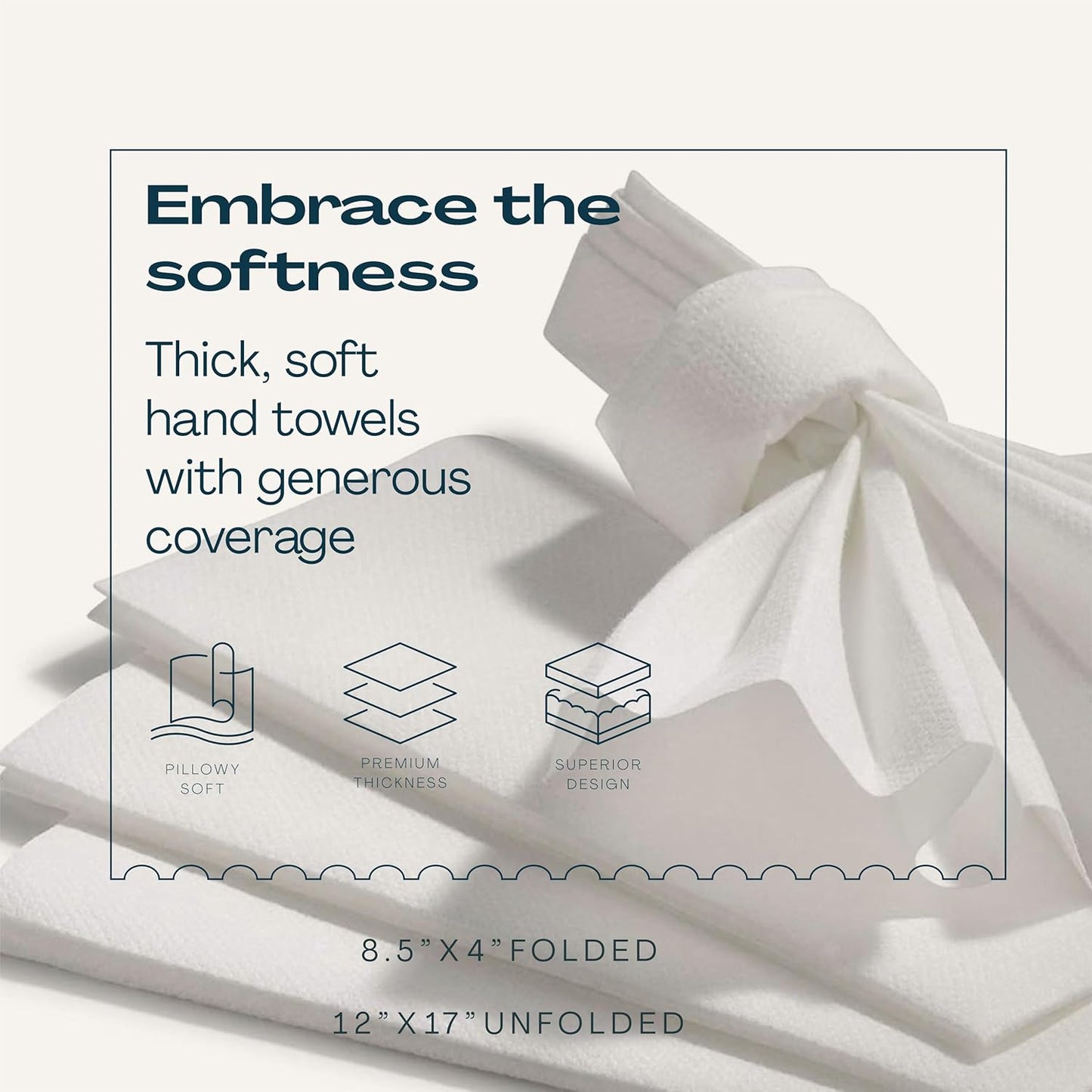 Disposable Linen-Feel Guest Towels - 12" x 17" Cloth-Like Hand Towels - Soft And Absorbent Paper Napkin For Bathroom, Kitchen, Or Event [Extra-Soft - Pack of 200]