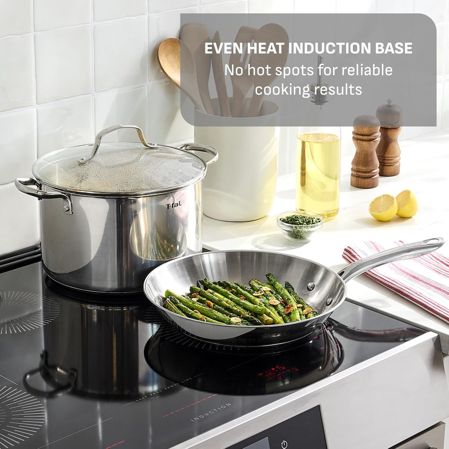 T-fal Stainless Steel Pots and Pans Set 11 Piece, Induction, Oven Broi