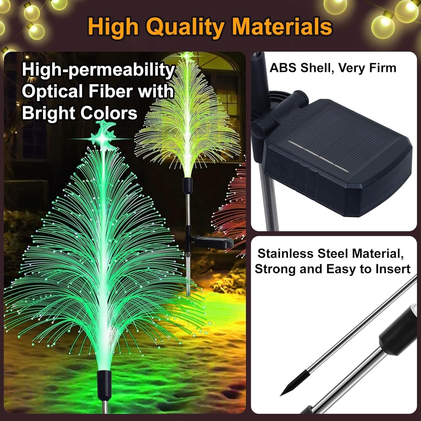 Outdoor Christmas Decorations Solar Christmas Tree Lights Waterproof Jellyfish Lights 2 Pack Solar Garden Lights Outdoor Lights Best Decor for Garden Yard Christmas Holiday Party