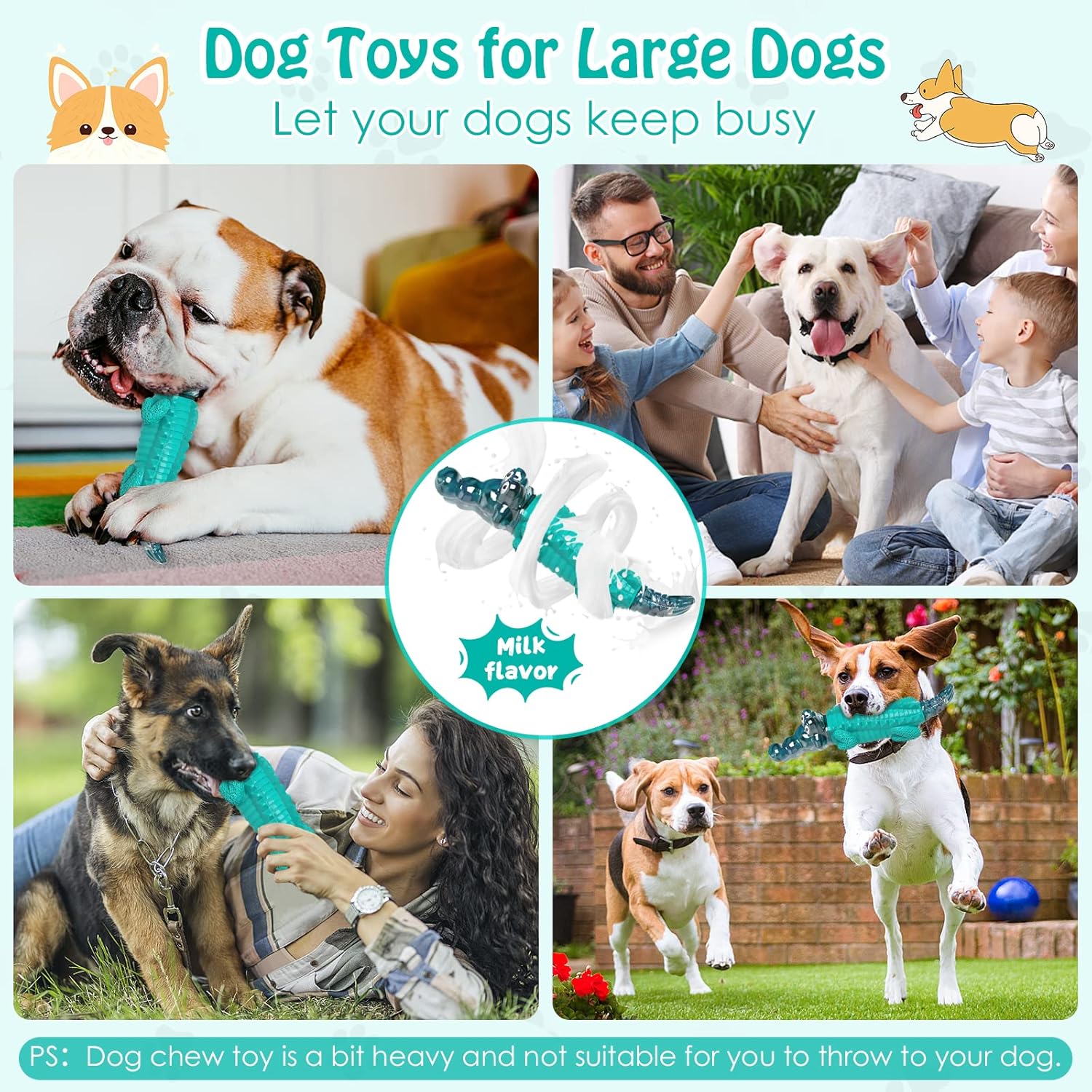Dog Toys for Aggressive Chewers - Tough,Indestructible Dog Chew Toys f