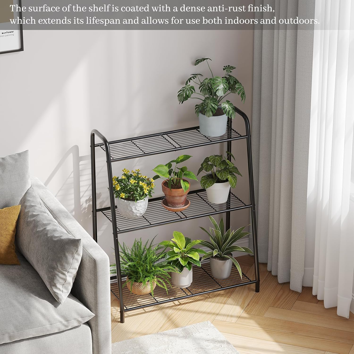 Metal Plant Stand Indoor Outdoor for Multiple Plants,3 Tier Plant Shel