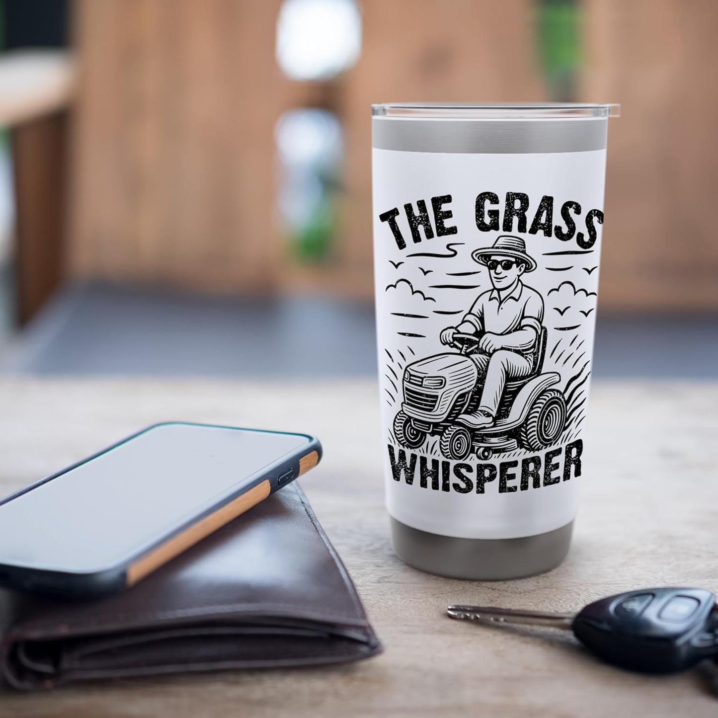 The Grass Whisperer Landscaping Gardener Lawn Mowing Stainless Steel Insulated Tumbler