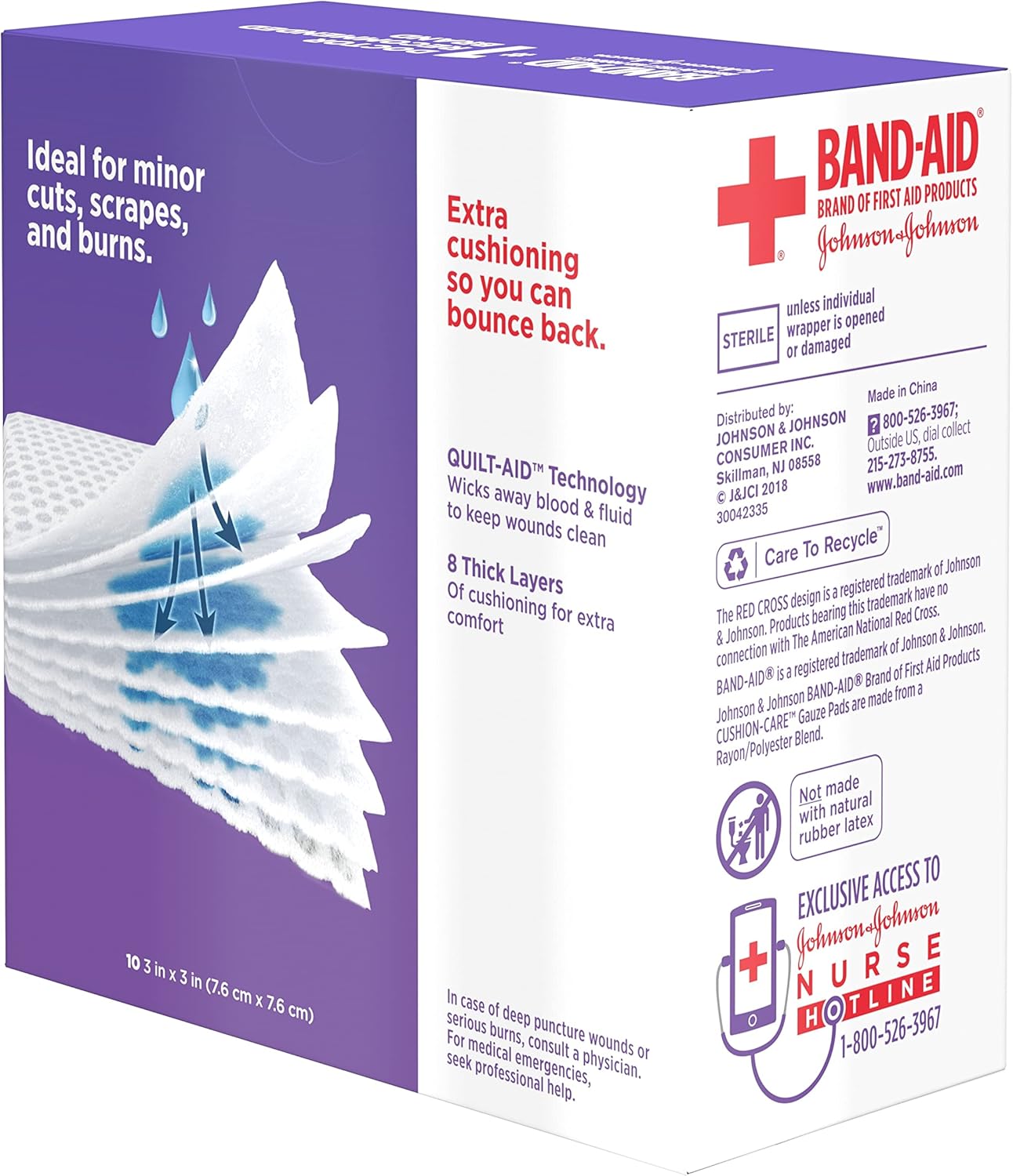 Band-Aid Brand Cushion Care Non-Stick Gauze Pads, Individually-Wrapped
