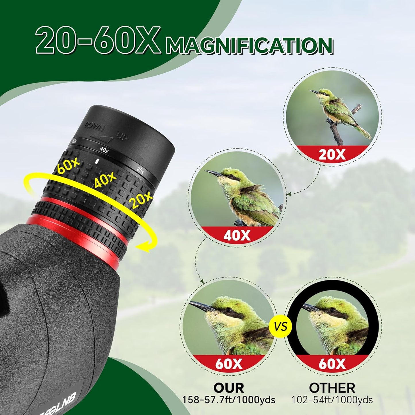 ESSLNB Spotting Scope with Tripod and Phone Adapter BAK4