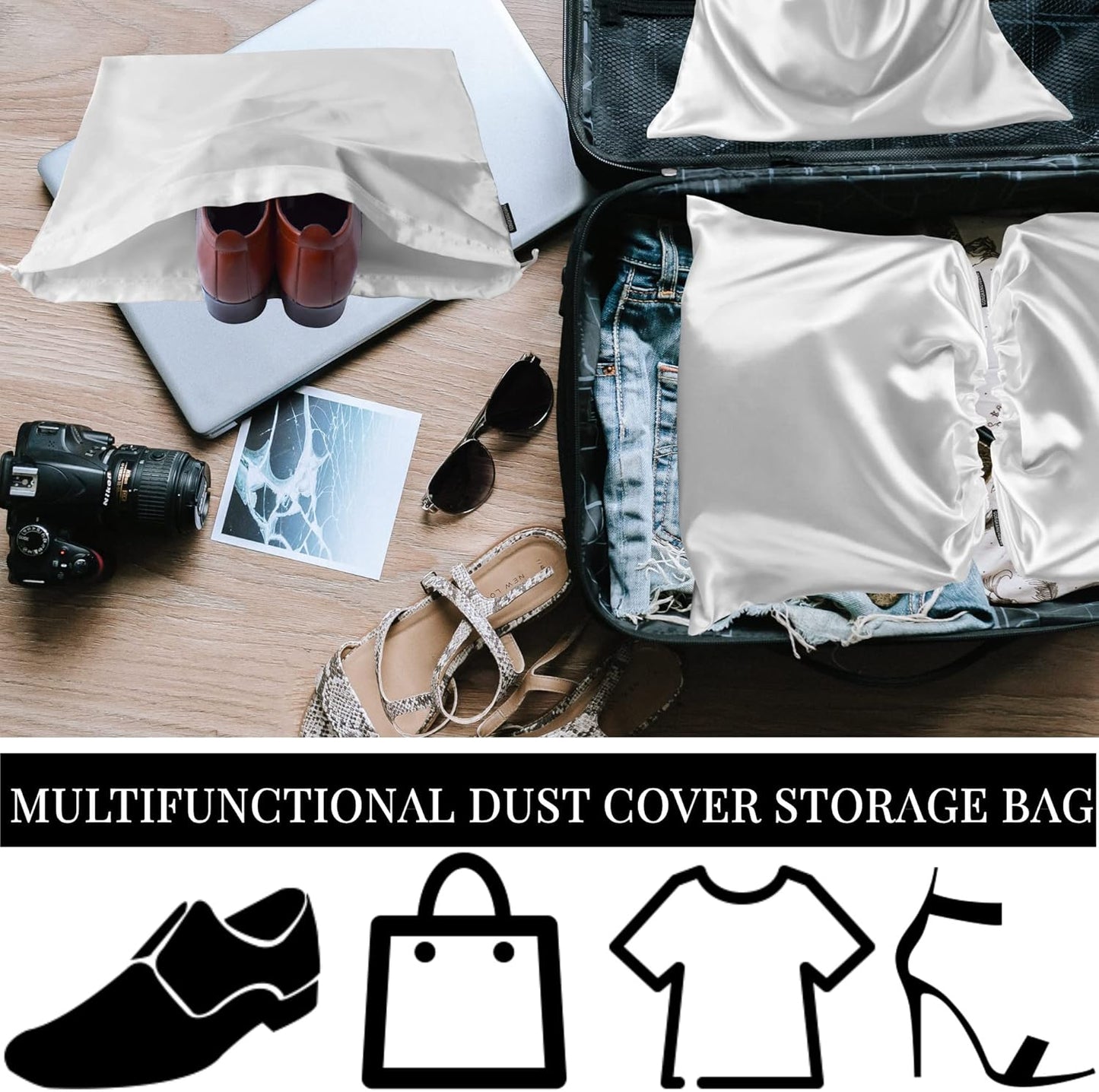 GONGKANGYUAN 12 Pcs Dust Bags for Purses and Handbags Satin Purse Stor