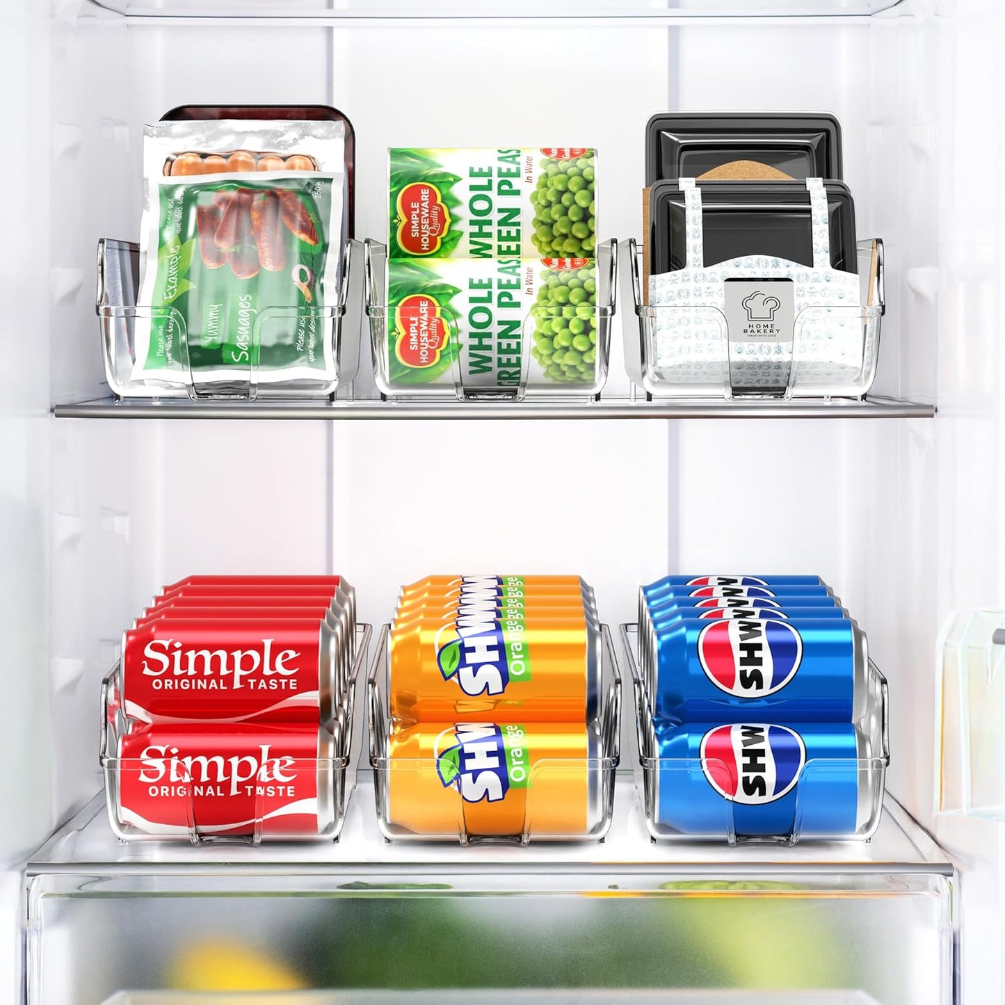 Simple Houseware Soda Can Organizer and Dispenser for Refrigerator / P