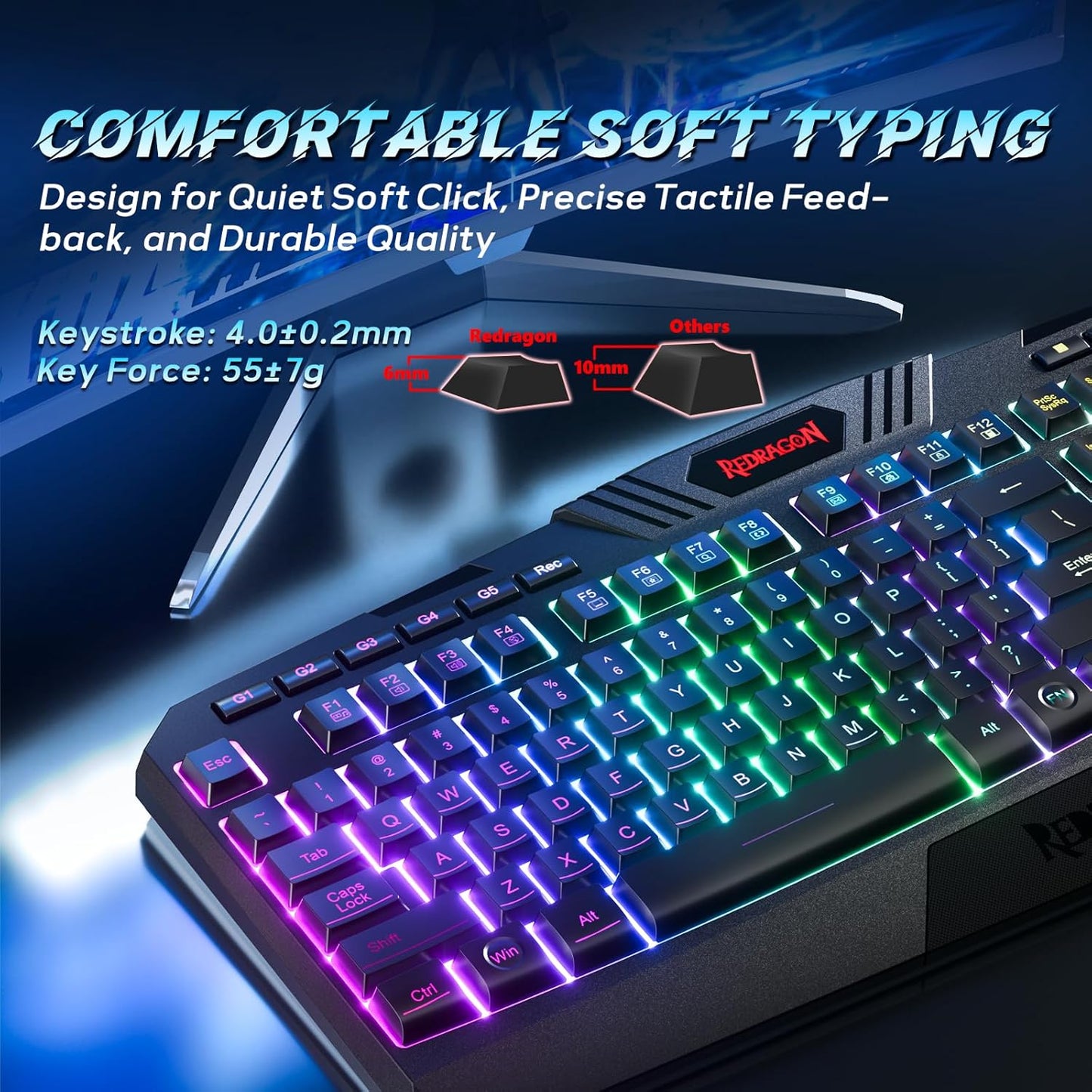 Redragon S101-3 PRO Gaming Keyboard and Mouse, RGB Backlit Programmabl