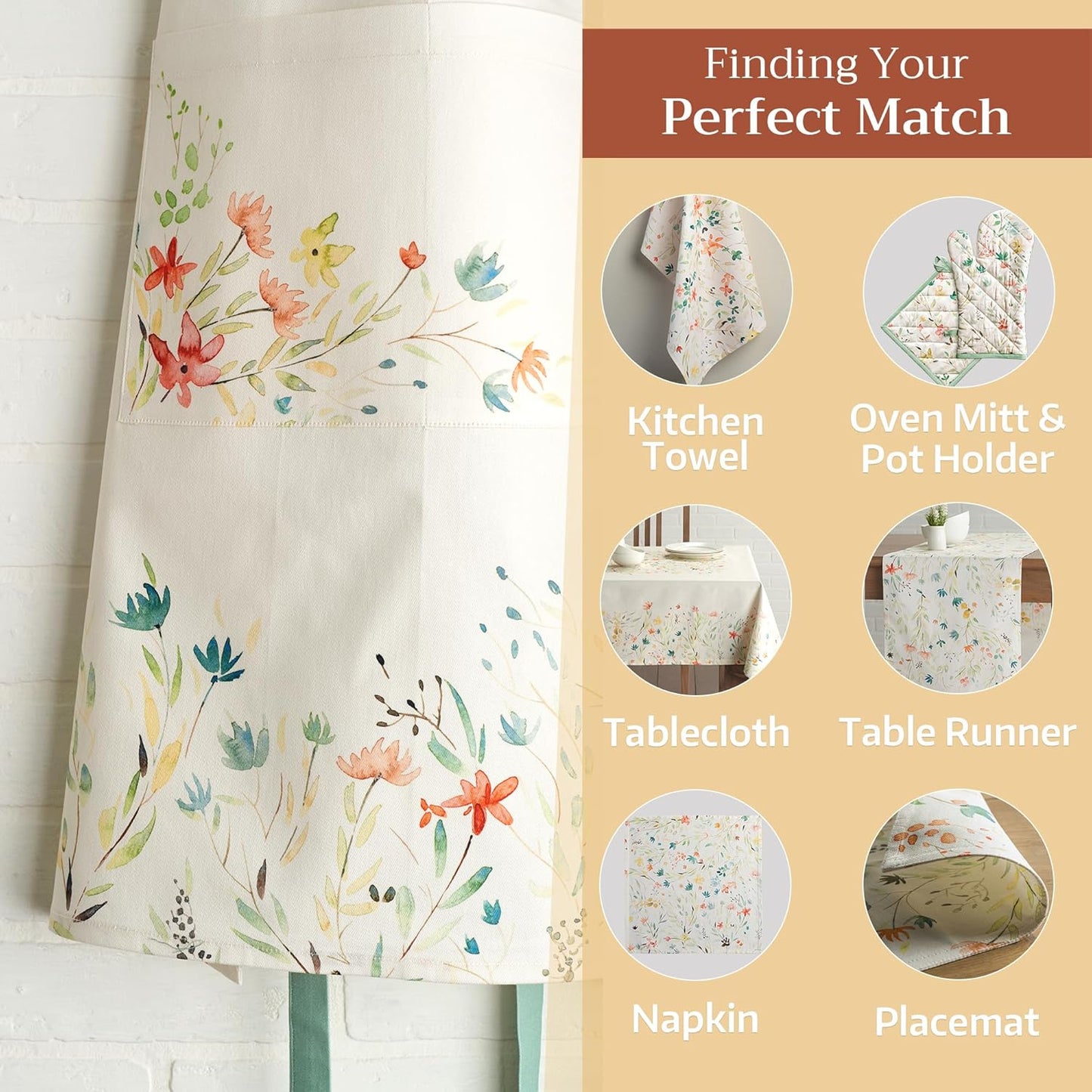 Maison d' Hermine 100% Cotton Apron for women with Pocket Kitchen Chef