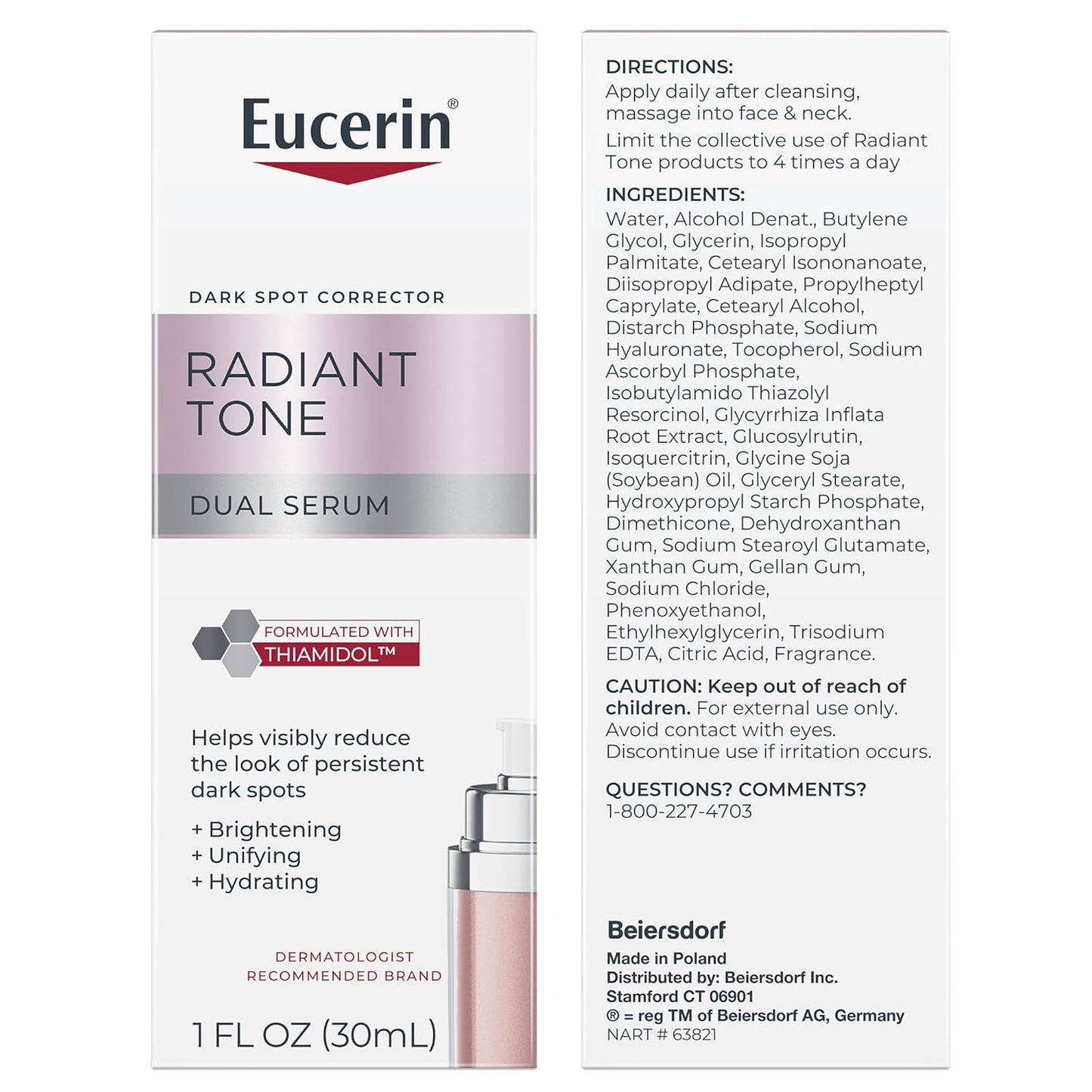 Eucerin Radiant Tone Dual Serum Dark Spot Corrector, Dark Spot Serum w