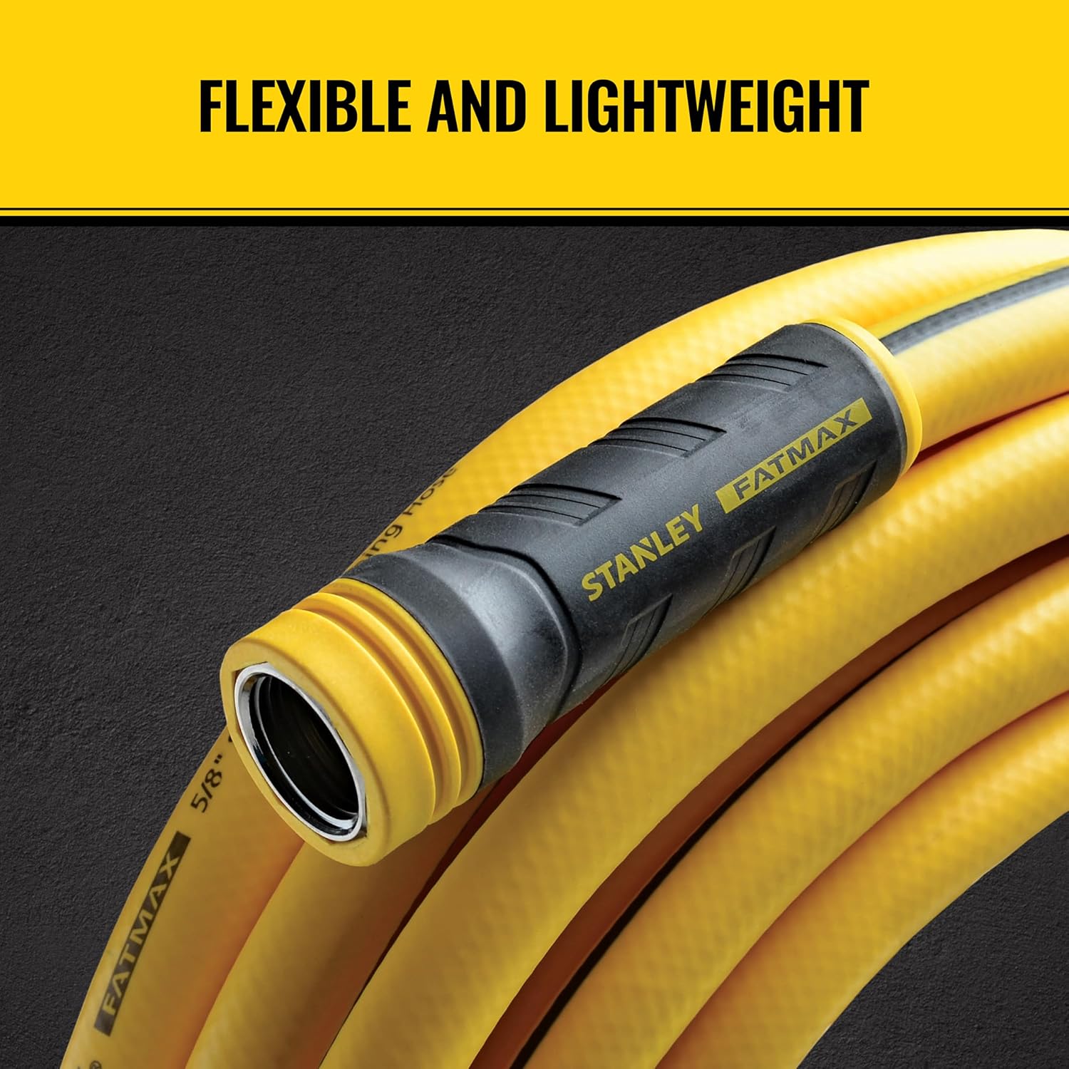 Stanley FATMAX Professional Grade Garden Hose, 50 Feet x 5/8 Inch, Yel