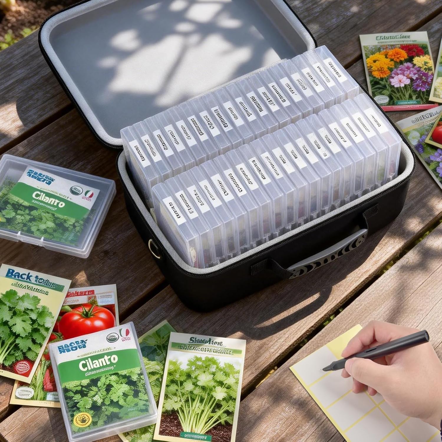 [Boobowl] 36 Slots Seed Storage Organizer, Hard Shell Seed Holder with