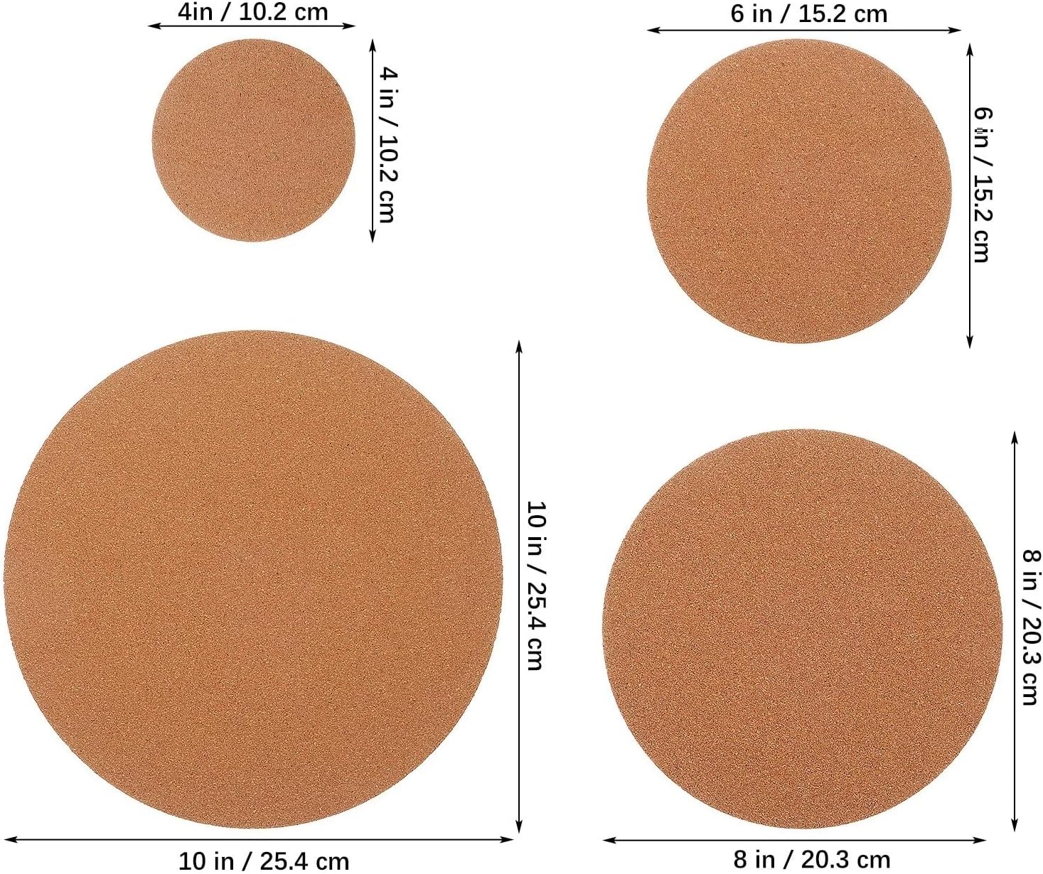 Round Cork Plant Pot Mats Non-Slip Base Coasters Indoor Outdoor Plante